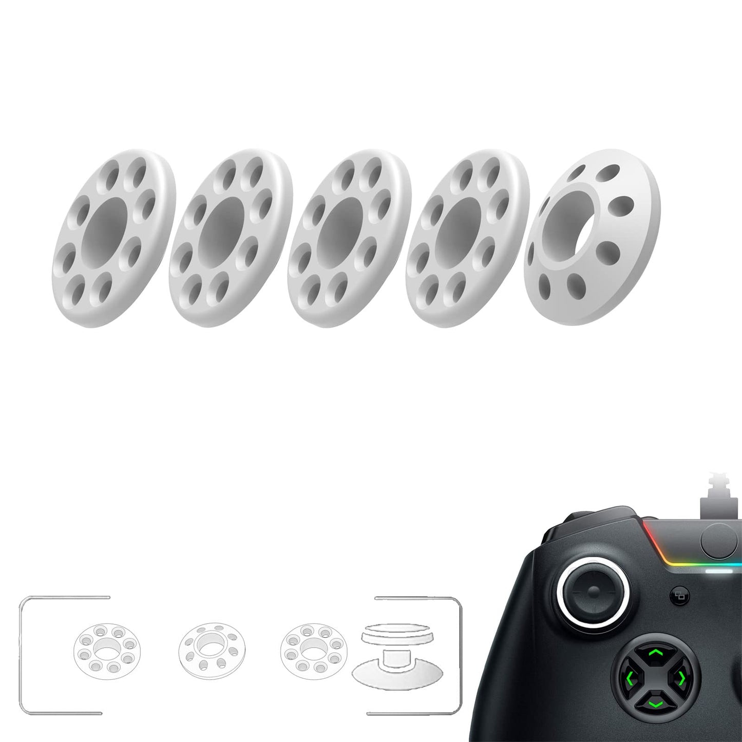 Precision Rings for PS5 PS4 Xbox/Razer Wolverine Xbox One/Razer Wolverine V2/Razer Wolverine V2 Chroma/Razer Wolverine V2 Pro Game Controller Aim Assist Motion Control Joystick Thumbstick Ring