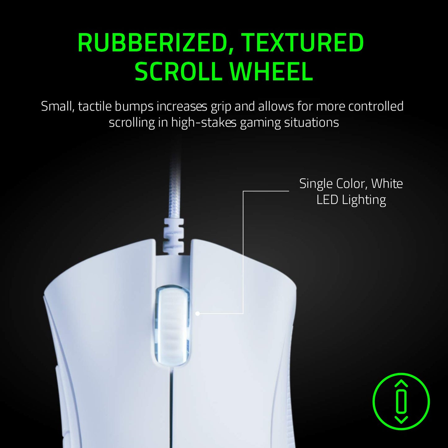 Razer DeathAdder Essential Wired Gaming Mouse - 6400 DPI, 5 Buttons, Ergonomic - White, Model RZ01-03850200-R3M1
