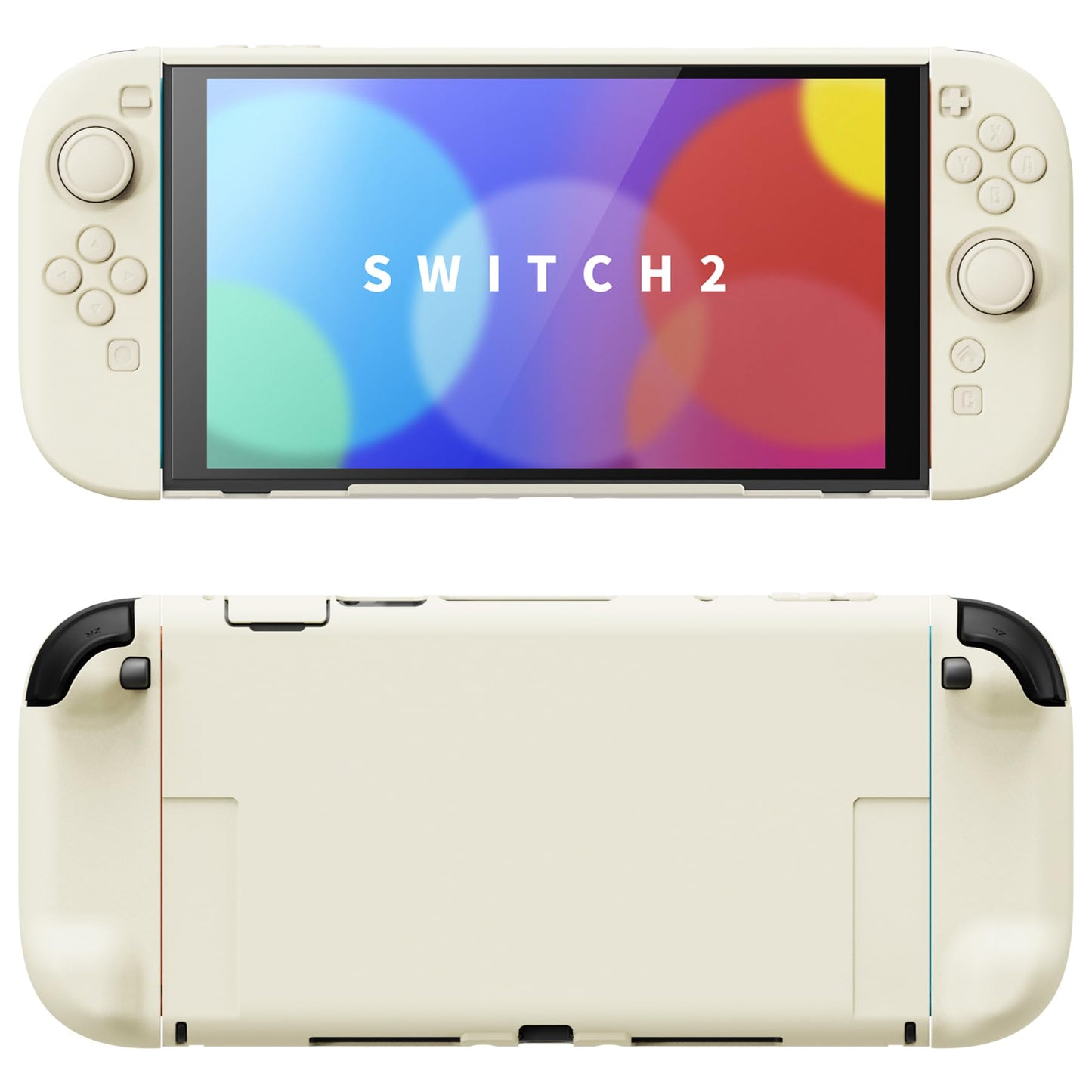 PlayVital Hard Case for Nintendo Switch 2 with Extra Stand & Thumb Grip Caps | Split Design Dockable Protective Full-Body Shell Cover for Nintendo Switch 2 | Solid Color Series Antique Yellow