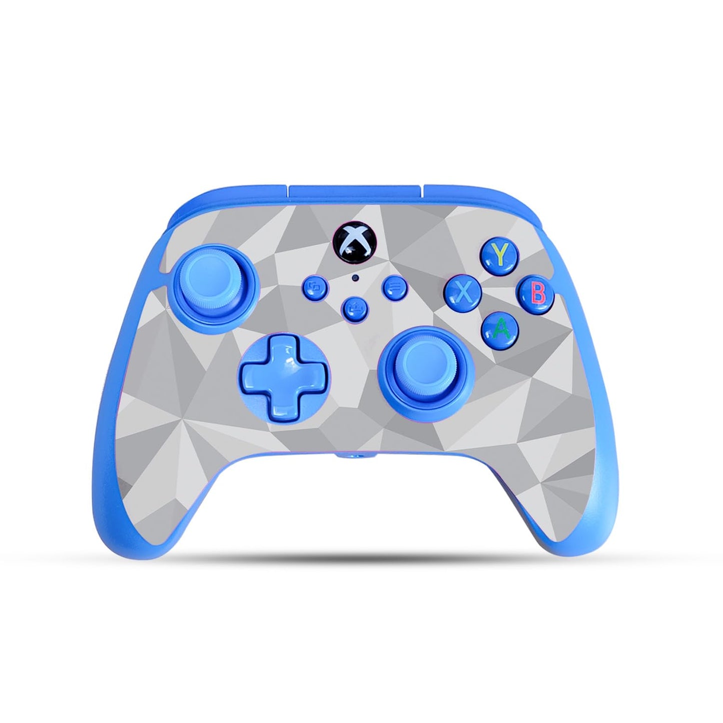 Gaming Skin Compatible with PowerA Xbox Series X|S Enhanced Wired Controller - Gray Polygon - Premium 3M Vinyl Protective Wrap Decal Cover - Easy to Apply | Crafted in The USA by MightySkins