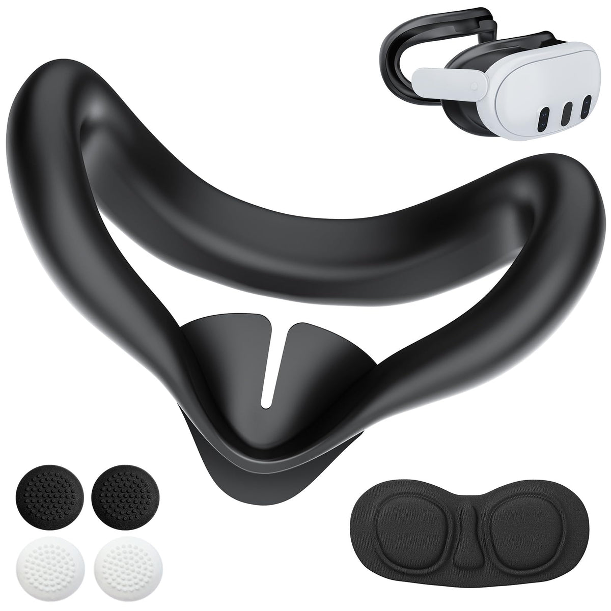 Silicone Face Pad Cover Kit for Meta Quest 3 Specially Designed for Meta Quest 3 Facial Interface for Meta Quest 3 Accessories EVA Lens Cap Rocker Cap