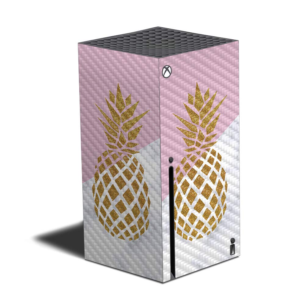 MightySkins Carbon Fiber Skin Compatible with Xbox Series X - Pretty Pineapple | Protective Durable Textured Carbon Fiber Finish | Easy to Apply | Made in The USA (CF-MIXBSERX-Pretty Pineapple)