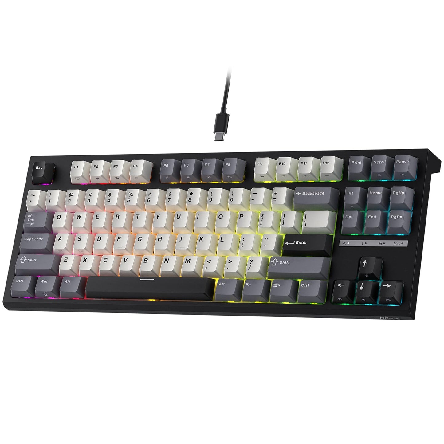RK ROYAL KLUDGE C87 HE Rapid Trigger Gaming Keyboard 75% TKL Wired RGB Mechanical Keyboard Hall Effect Magnetic Switch Keyboard w/Actuation Point Adjustable 8K Hz Polling Rate for FPS Gamer
