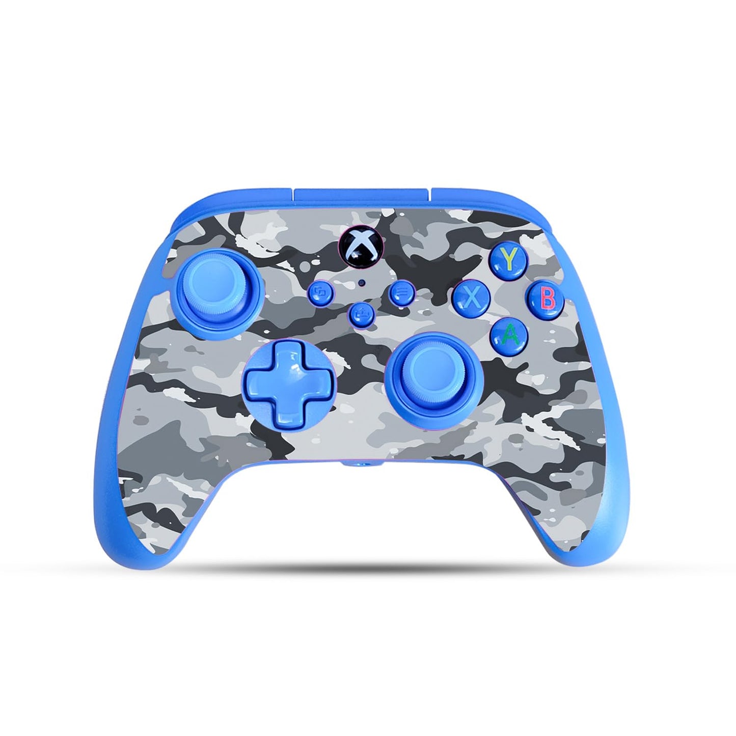 Gaming Skin Compatible with PowerA Xbox Series X|S Enhanced Wired Controller - Gray Camouflage - Premium 3M Vinyl Protective Wrap Decal Cover - Easy to Apply | Crafted in The USA by MightySkins