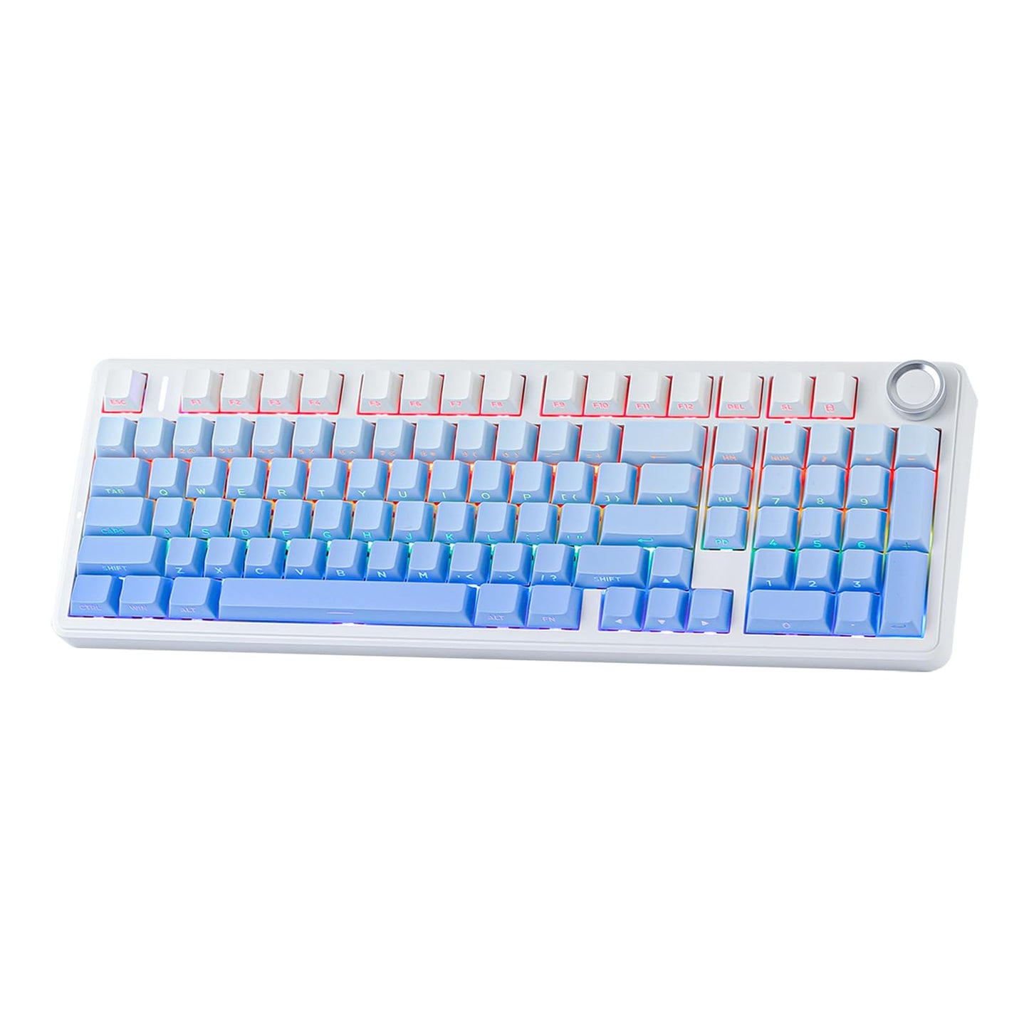 MechLands Aula F99 PRO 96% Mechanical Gaming Keyboard BT5.0/USB-C/2.4GHz Wireless Hot Swappable Gasket Custom Keyboard with 8000mAH Battery Rotary Knob RGB Backlit for Win/Mac (Blue)