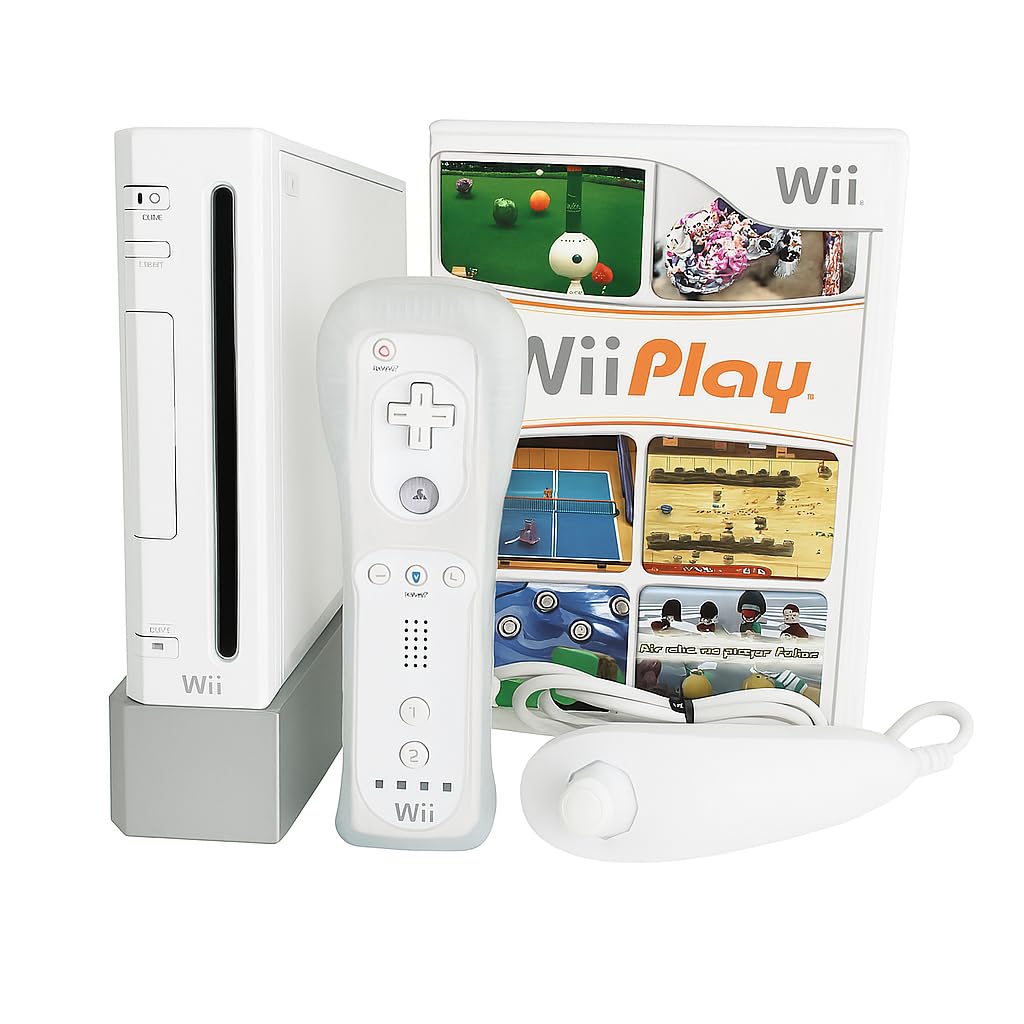 Wii Console Bundle (White) with Wii Play Game (1 Player) -Smart TV Ready (Renewed)