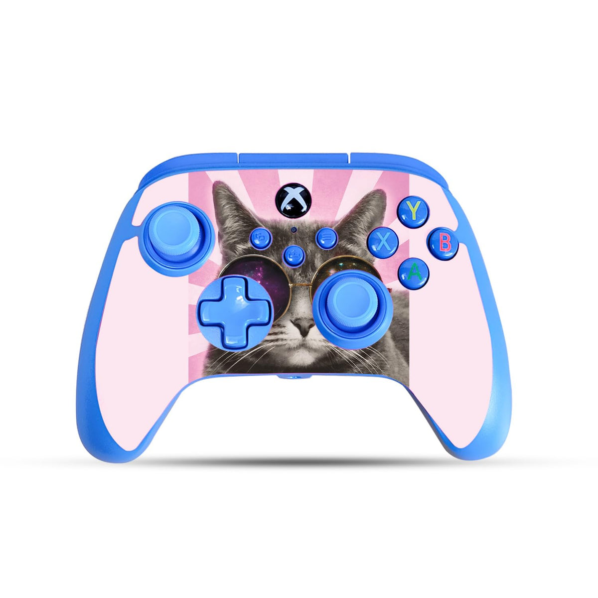 Gaming Skin Compatible with PowerA Xbox Series X|S Enhanced Wired Controller - Galaxy Cat - fine 3M Vinyl Protective Wrap Decal Cover - Easy to Apply | Crafted in The USA by MightySkins