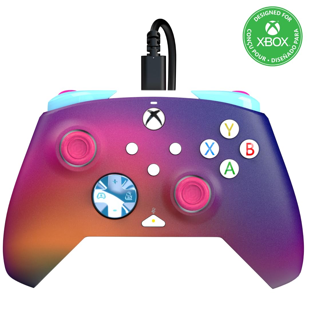 PDP Gaming REMATCH Enhanced Wired Gaming Controller: Licensed Xbox Series X|S Gamepad Xbox One Windows PC Mappable Back Buttons Customizable Audio Control Companion App: Pink Australian Opal
