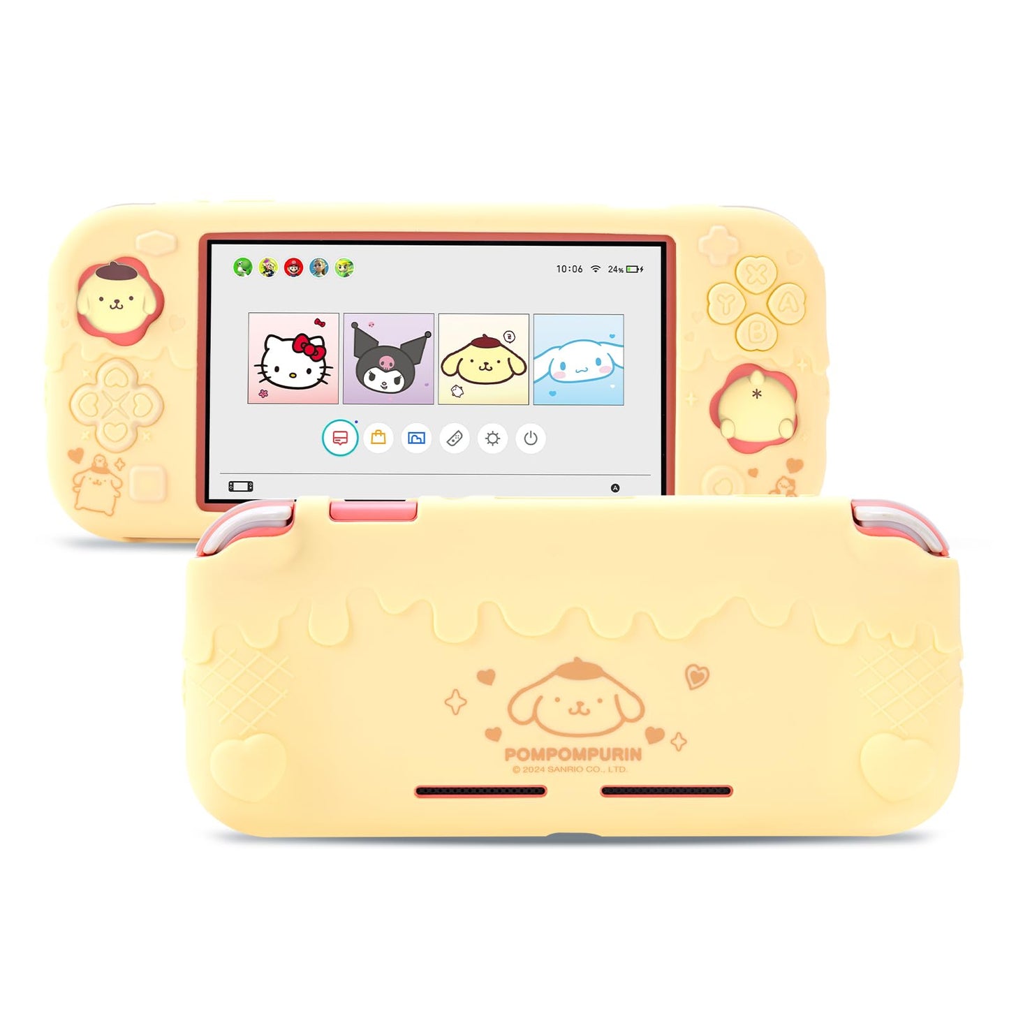 Kuitmor Protective Case for Switch Lite Kawaii Switch Cover Case Anti-Scratch Soft Silicone Protective Shell for Switch Lite 2019 with 2 Thumb Grip Caps - BDG