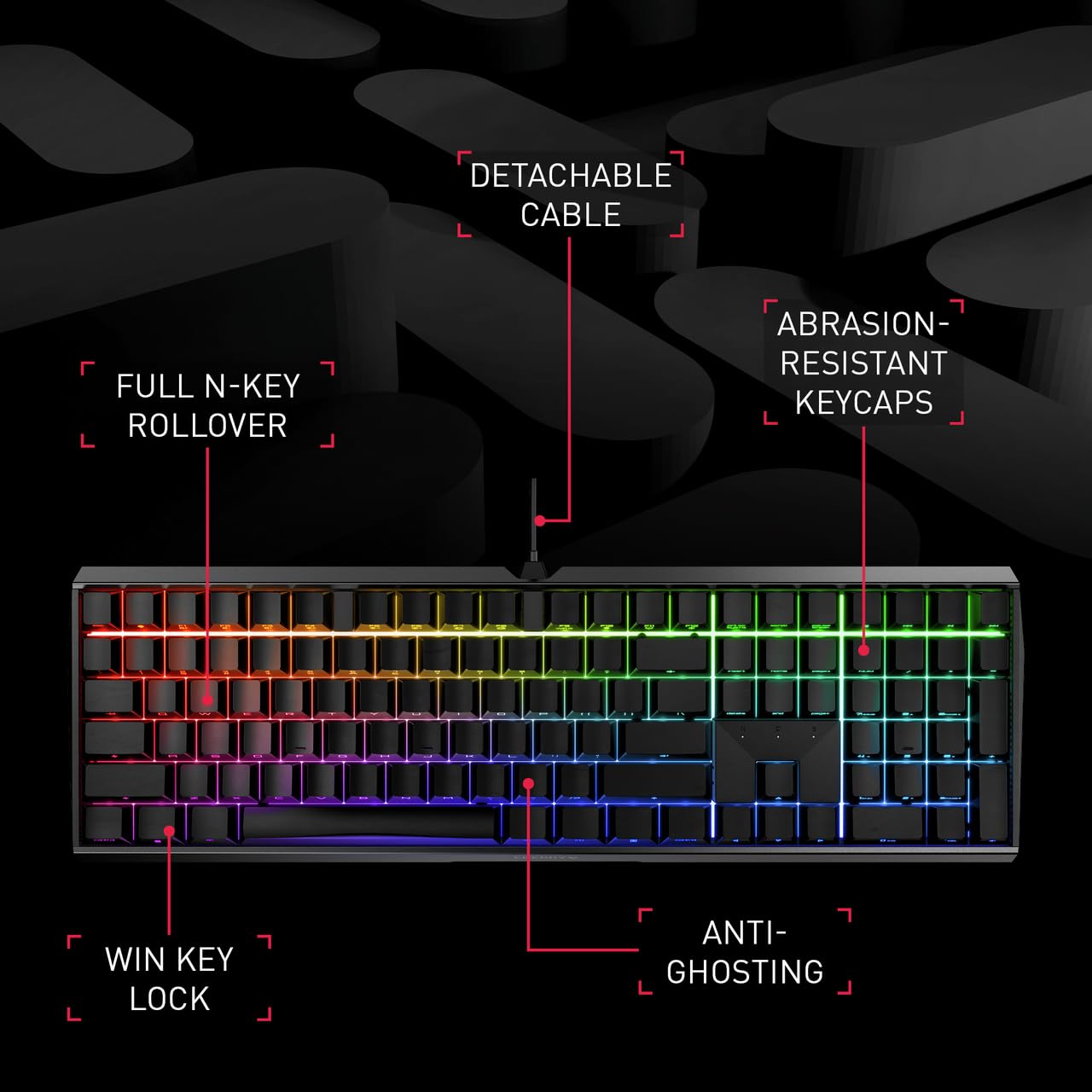 Cherry MX Board 3.0 S Wired Mechanical Keyboard - Aluminum, MX Red Silent Switches, Black, Model G80-3874LWAUS-2