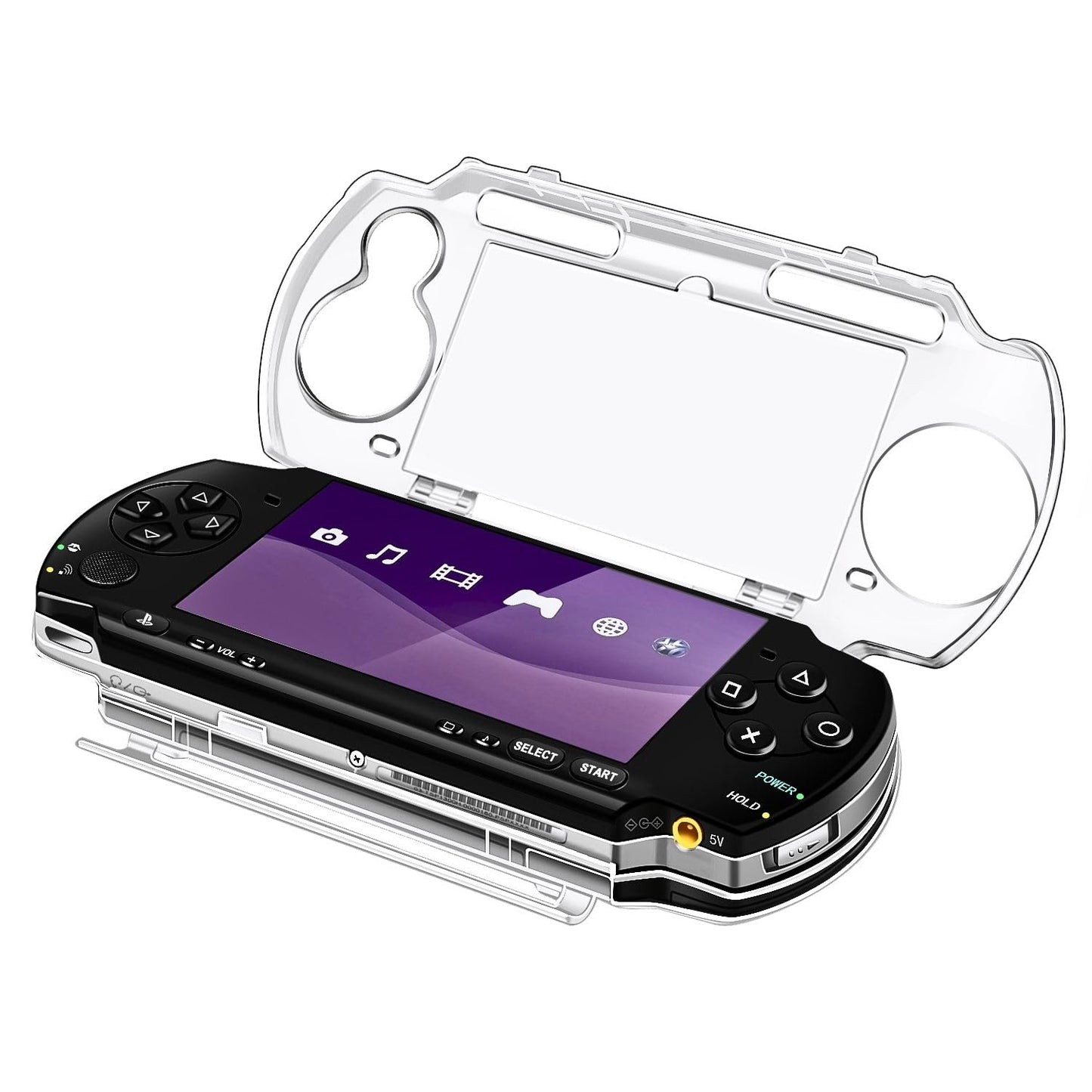 TNP Clear Hard Case for PSP 3000 & PSP 2000 - Snap-in Full Cover Protective Transparent Hard Case with Clear Display Compatible with Sony PSP 3000 / PSP 2000 Series (Not Compatible with PSP 1000)