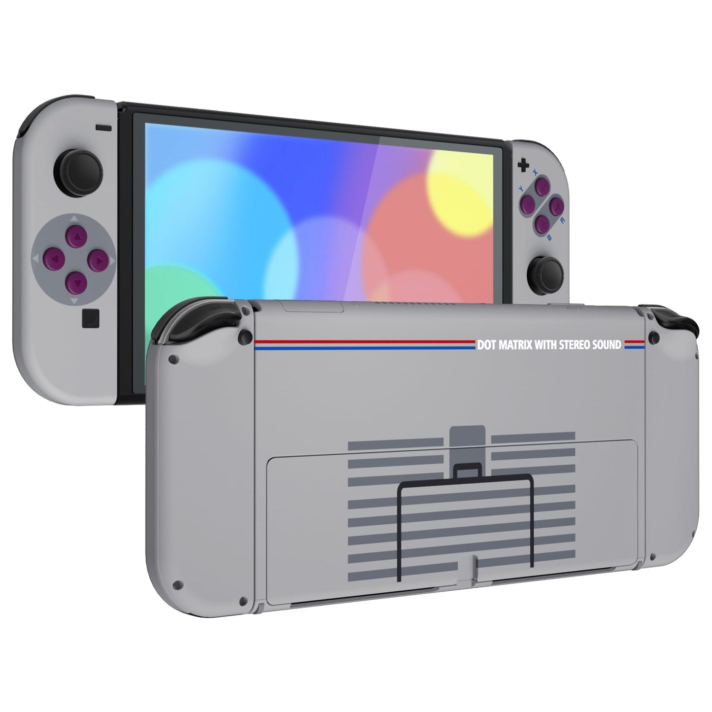 eXtremeRate DIY Full Set Shell Buttons for Nintendo Switch OLED Soft Touch Replacement Console Back Plate & Kickstand Custom Case Housing for Nintendo Switch OLED JoyCon - Classic GB Style