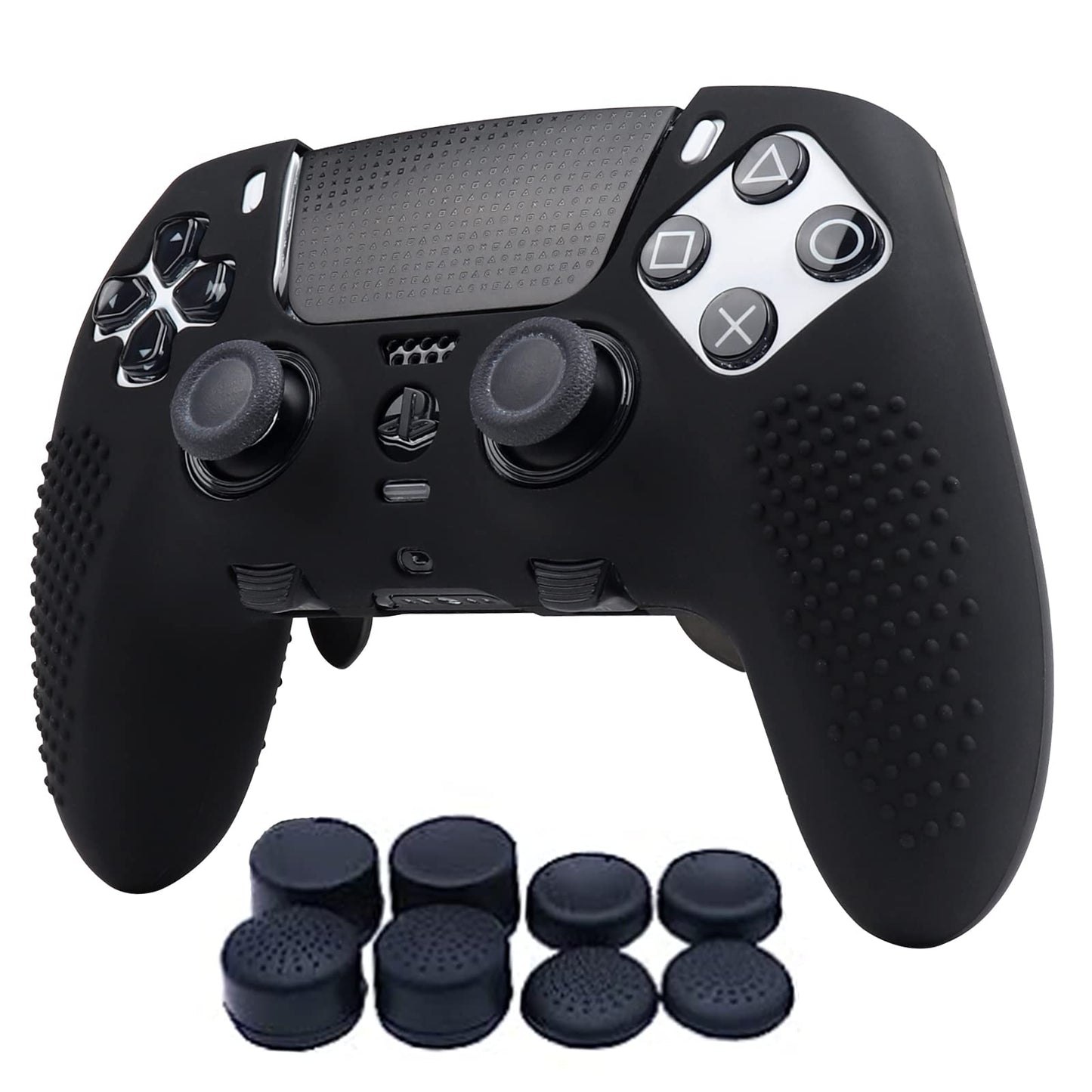 RALAN Silicone Controller Skins with 8 Thumb Gripsr Compatible with PS5 Dualsense Edge Controller Play Station 5 Accessories Sweat-Proof Anti-Slip Controller Cover Skin Protector