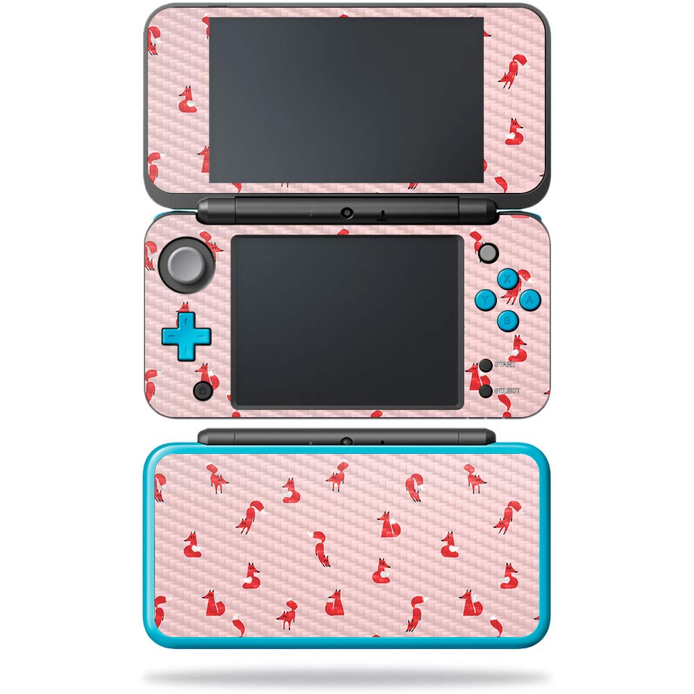 MightySkins Carbon Fiber Skin for Nintendo New 2DS XL - Winter Fox Pattern | Protective Durable Textured Carbon Fiber Finish | Easy to Apply Remove and Change Styles | Made in The USA