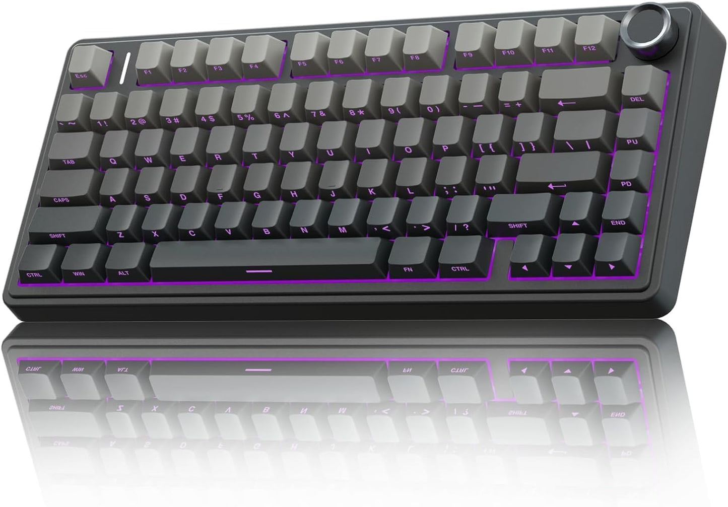 AULA F75 Pro Wireless Mechanical Keyboard 75% Gasket Hot Swappable Custom Keyboard RGB Backlit Pre-lubed Reaper Switches Side Printed PBT Keycaps 2.4GHz/USB-C/BT5.0 Mechanical Gaming Keyboard