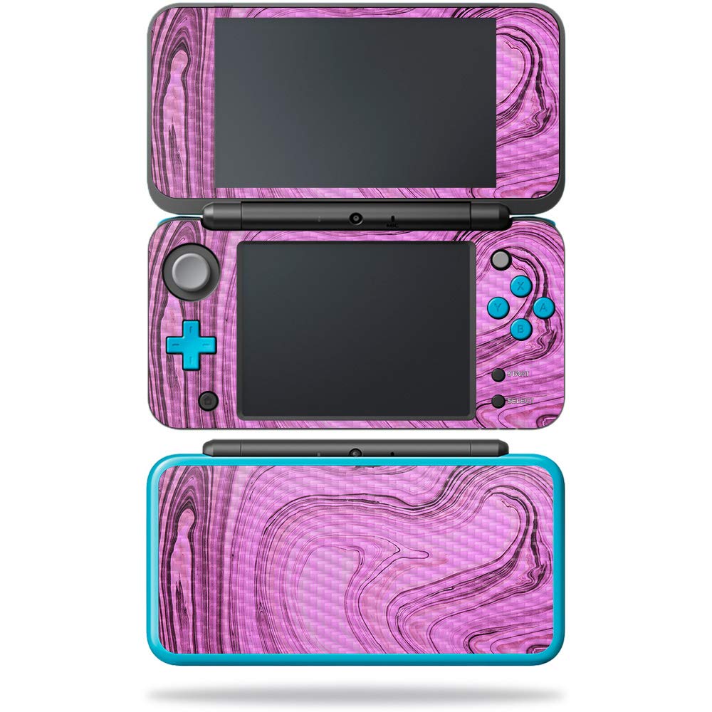 MightySkins Carbon Fiber Skin for Nintendo New 2DS XL - Pink Thai Marble | Protective Durable Textured Carbon Fiber Finish | Easy to Apply Remove and Change Styles | Made in The USA