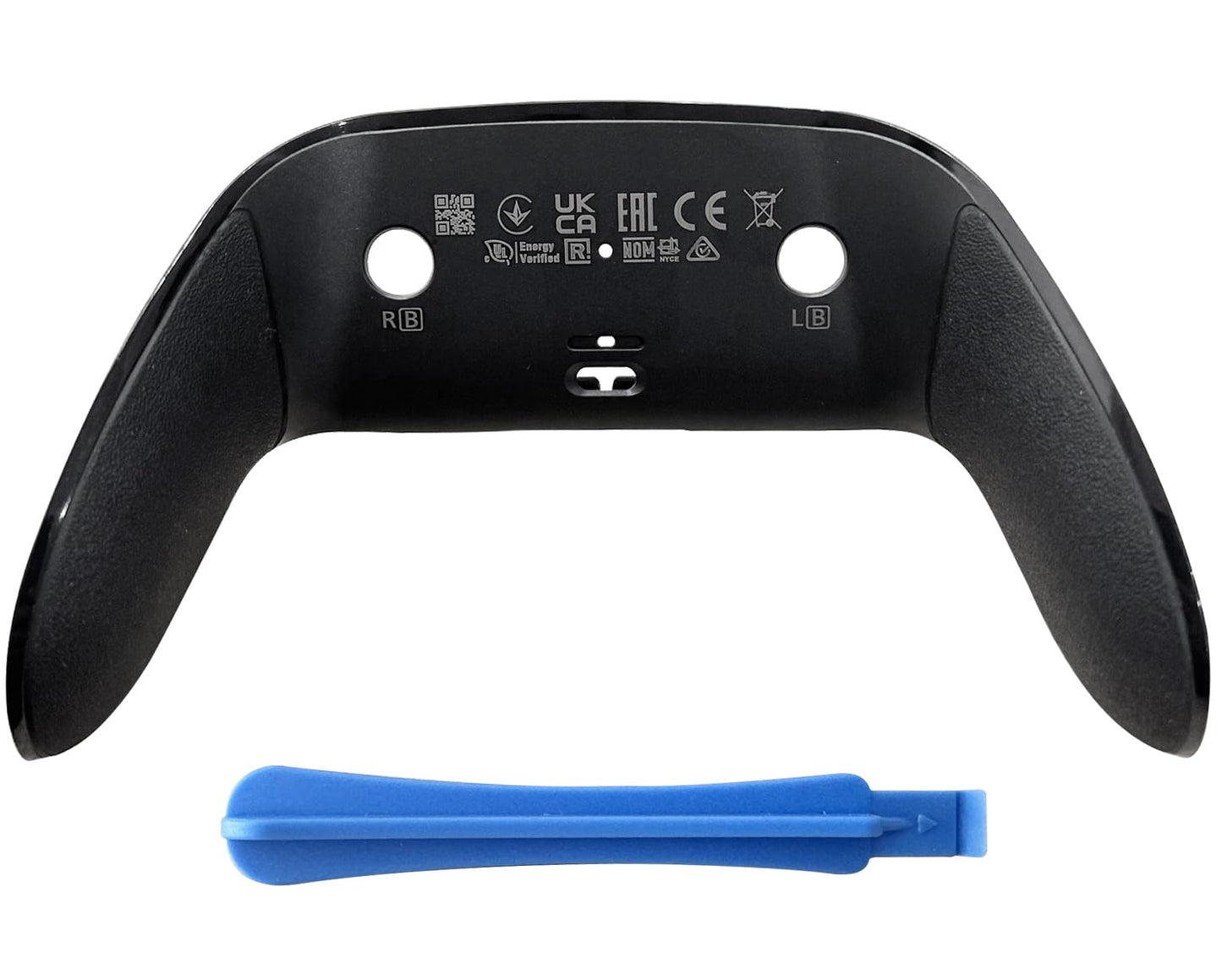 Replacement Back Shell Cover Trim forDualSense Edge Controller Compatible withPS5 DSE- Clip-On Housing with OEM-Spec Soft Rubber Grip Fixes Yellowing & Peeling (Black)