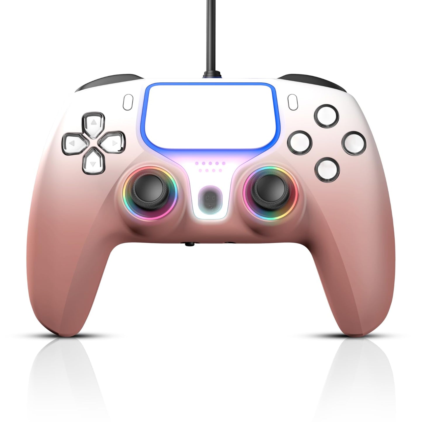 NBCP for PlayStation 5 Wired Game Controller Compatible With PS5 PS4 PC and Steam Gamepads Dual Vibration and Hall Effect Triggers 6-Axis Gyroscope Turbo Function and 3.5mm Headphone Jack