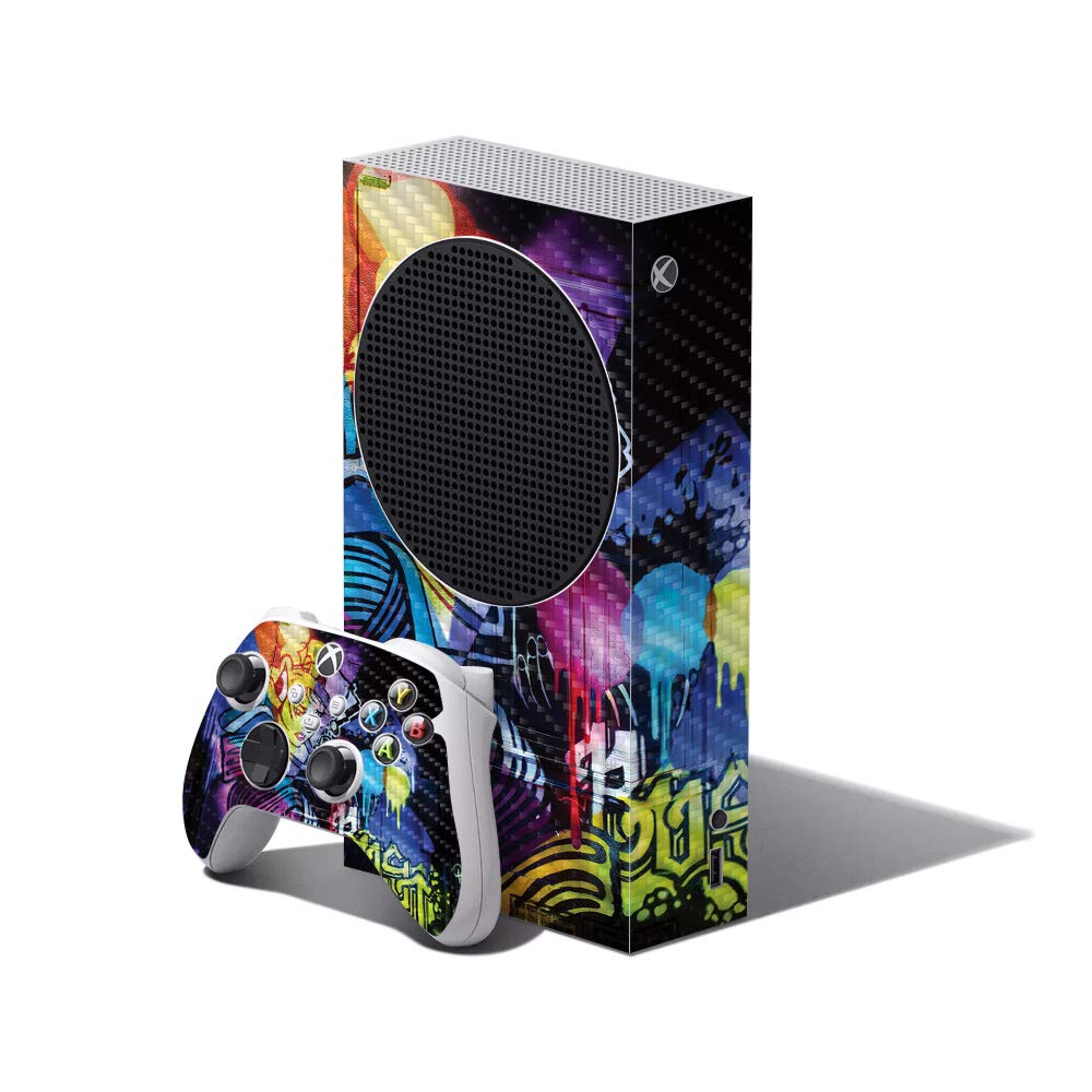 MightySkins Carbon Fiber Skin Compatible with Xbox Series S Bundle - Midnight Mischief | Protective Durable Textured Carbon Fiber Finish | Easy to Apply | Made in The USA