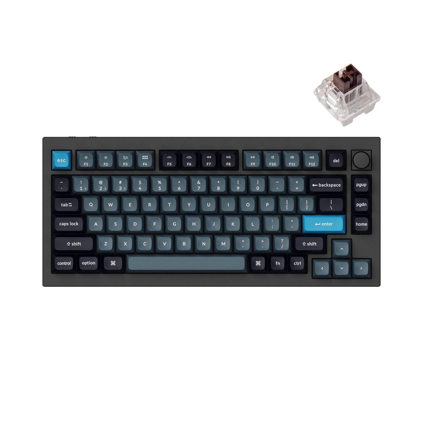 Keychron Q1 Pro Wireless Custom Mechanical Keyboard QMK/VIA Programmable Full Aluminum 75% Layout Bluetooth/Wired RGB with Hot-swappable Keychron K Pro Brown Switch Compatible with Mac Windows Linux