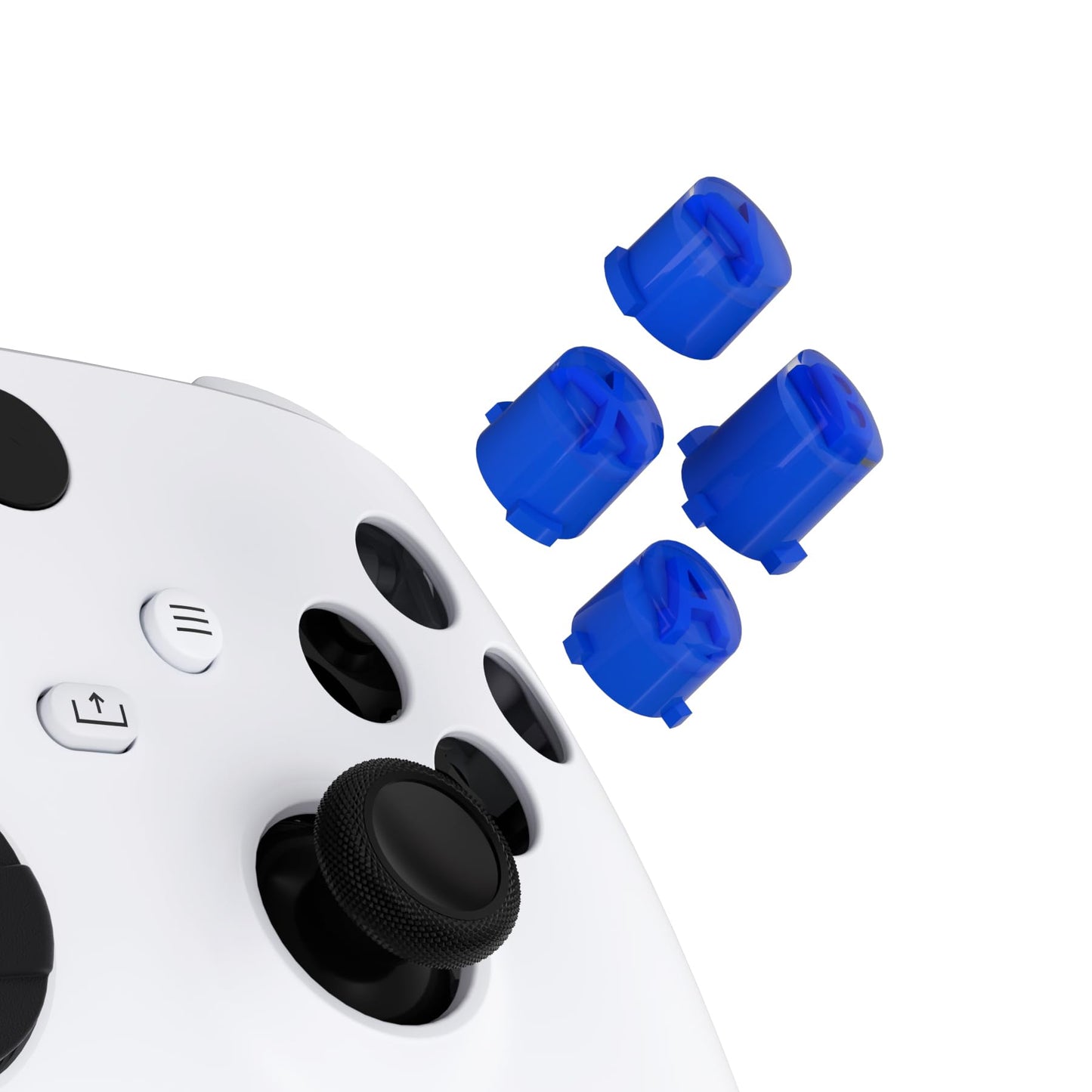 eXtremeRate ABXY Buttons for Xbox Core Wireless Controller Two-Tone Carmine Blue & Clear Classic Symbols Action Buttons Replacement Prats for Xbox One S/X Elite Series 2 Core & 1 Controller