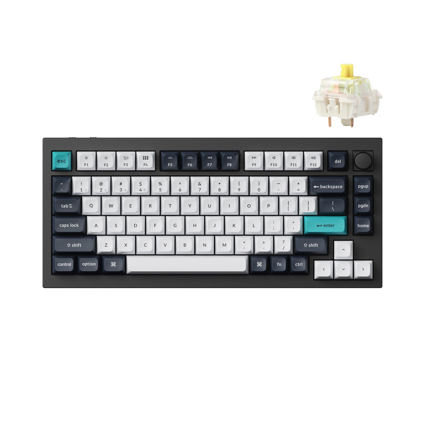 Keychron Q1 Max RGB QMK/VIA Custom Mechanical Keyboard Hot-Swappable Full Metal Programmable Knob with Gateron Jupiter Banana Switch 2.4 GHz/Bluetooth/Wired Gaming Keyboard for Mac Windows Linux