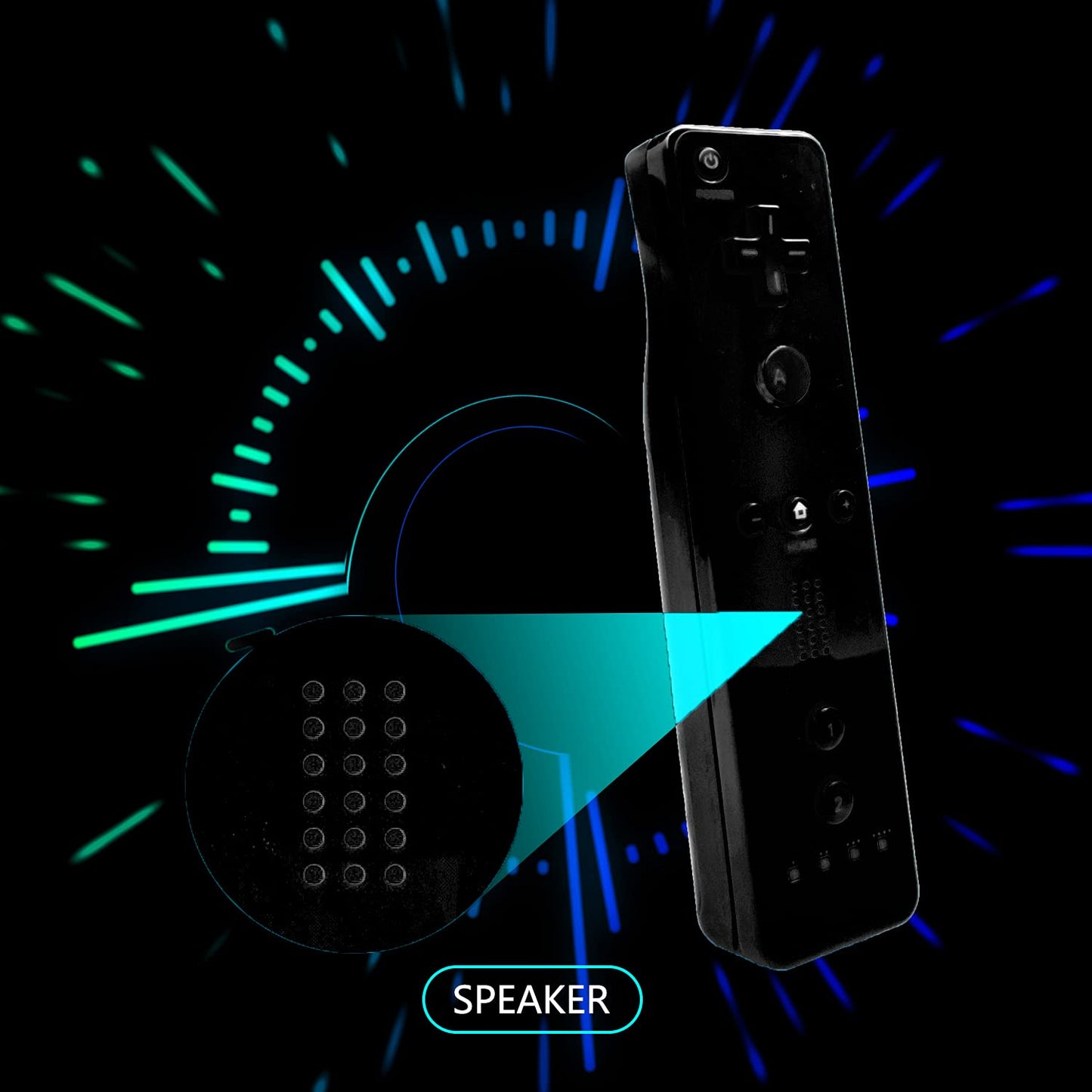 Burcica Wii Remote and Nunchuck Controller - Wireless, Black with Silicone Case & Wrist Strap