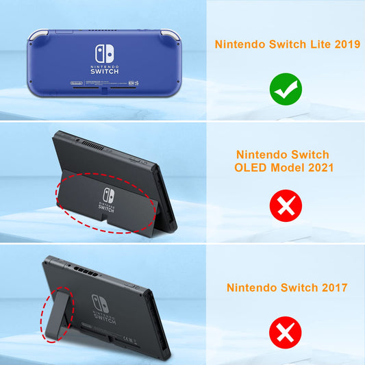 KENOBEE Silicone Case for Nintendo Switch Lite - Ergonomic Grip, Shock-Absorption, Anti-Scratch, Mario Red, Model KDAD001