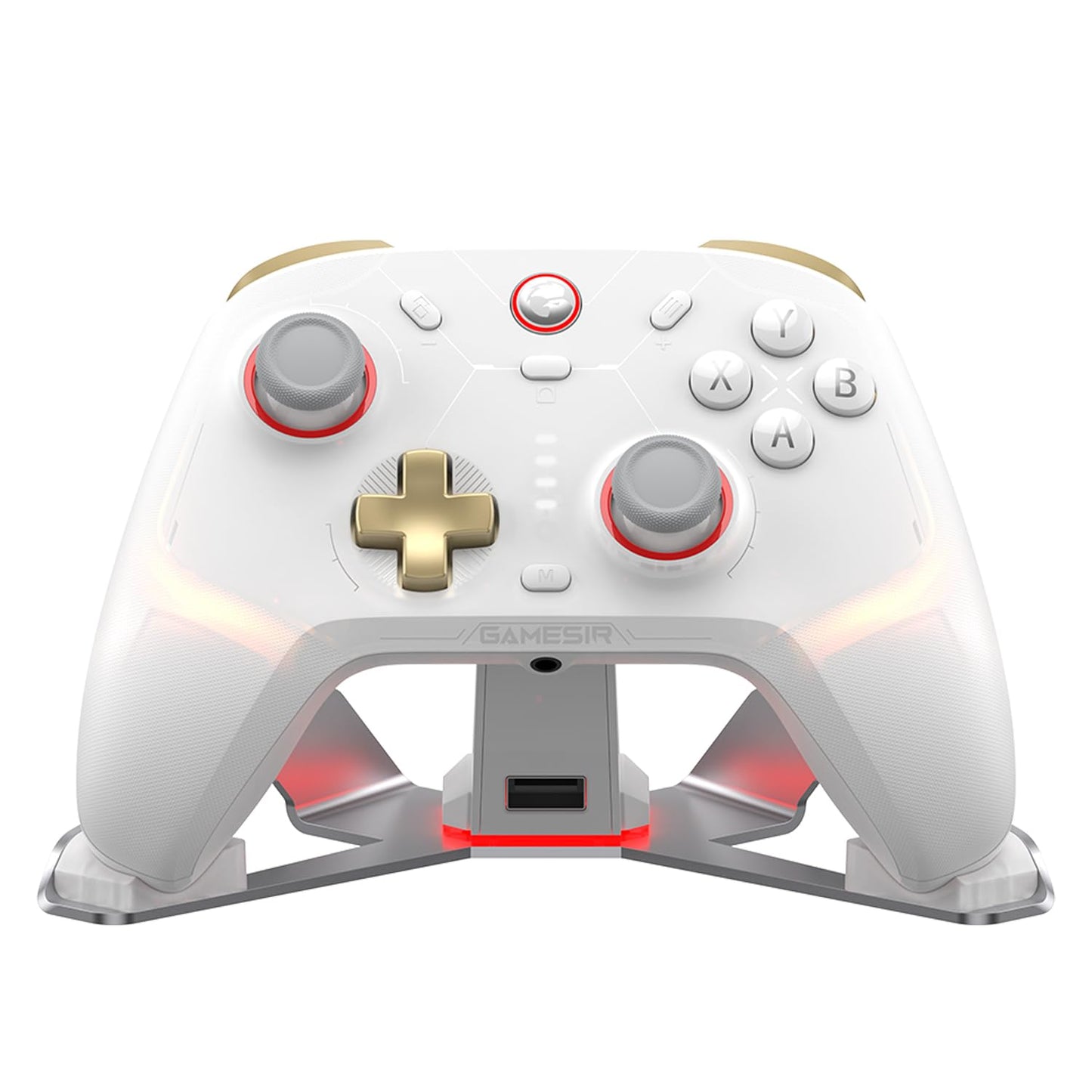 GameSir Cyclone 2 Multiplatform Wireless Controller- TMR Electromagnetic Joysticks&Hall Effect Switch control buttons 6-axis Gyro Gaming Controller for Switch/PC/iOS/Android/Steam (Phantom White Bundle)
