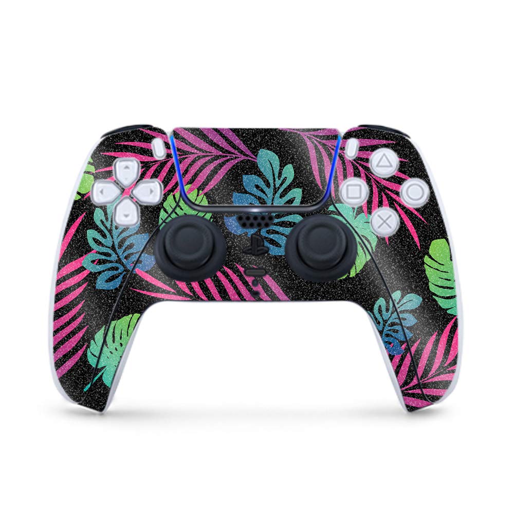 MightySkins Glossy Glitter Gaming Skin for PS5 / PlayStation 5 Controller - Neon Tropics | Durable High-Gloss Glitter Finish | Easy to Apply and Change Style | Made in The USA