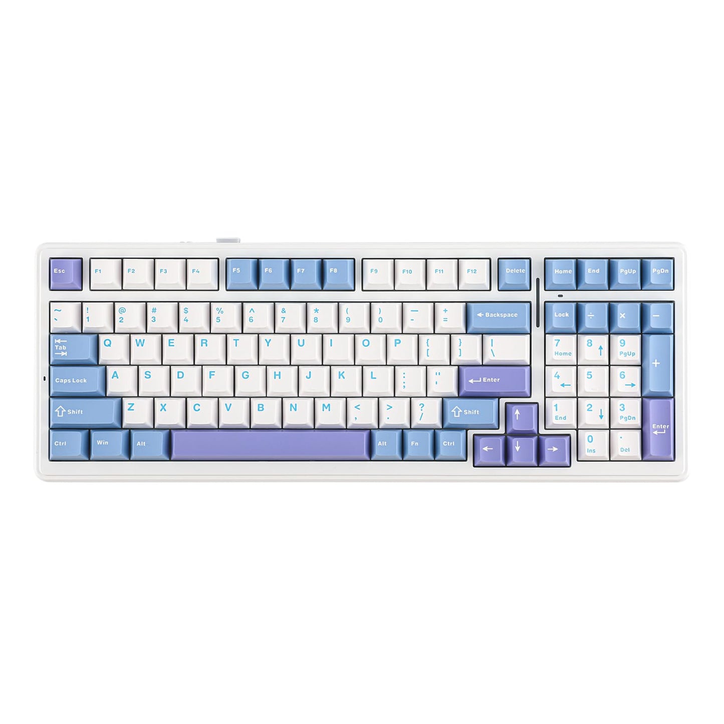 EPOMAKER x Aula F99 Wireless Mechanical Keyboard Hot Swappable Gasket Custom Gaming Keyboard with Five-Layer Padding Bluetooth/2.4GHz/USB-C 8000mAh Battery (White Light Blue Nimbus V3 Switch)
