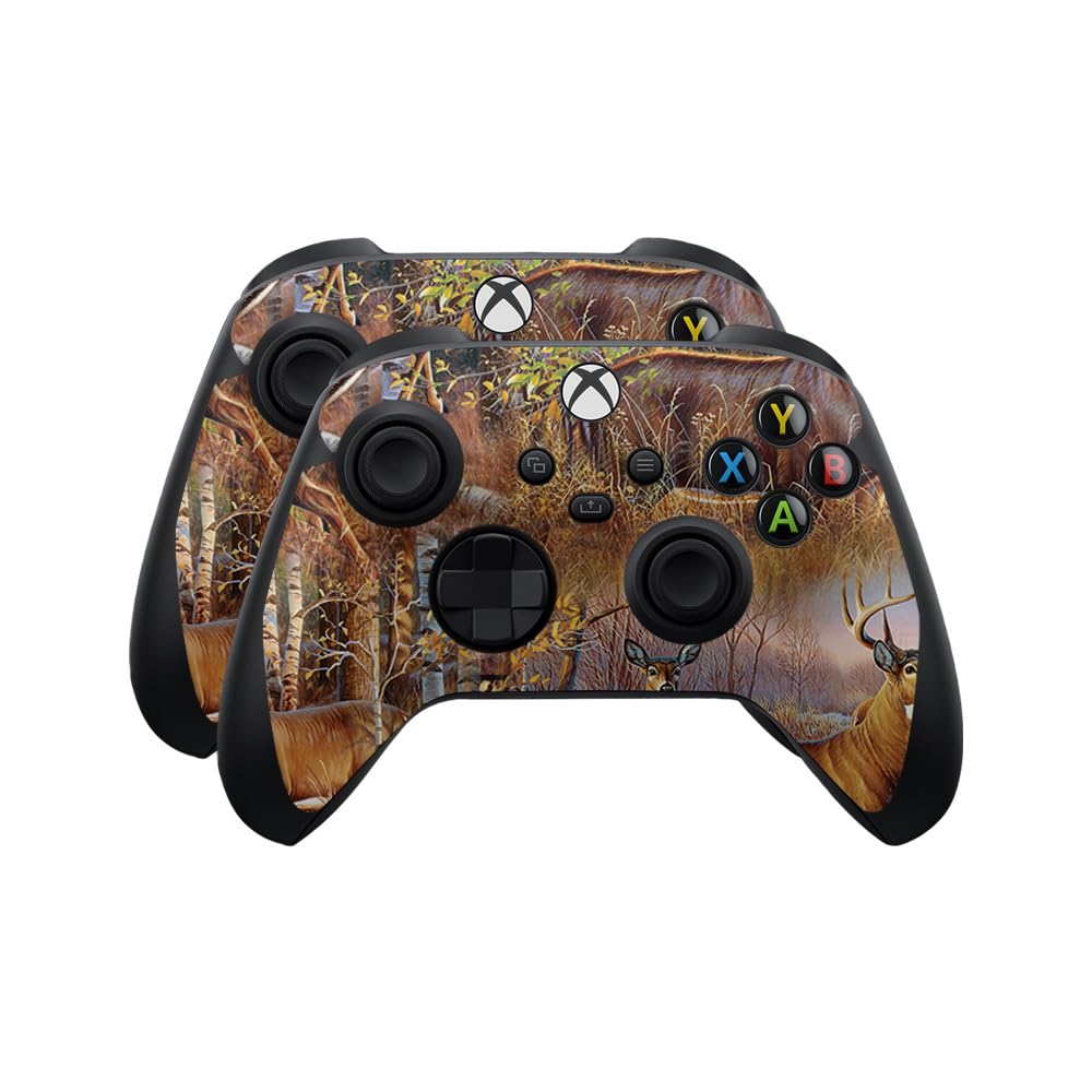 Skin Compatible with Microsoft Xbox Series X|S Controller (2 Pack) - Deer Pattern - Premium 3M Vinyl Protective Wrap Decal Cover - Easy to Apply | Crafted in The USA by MightySkins