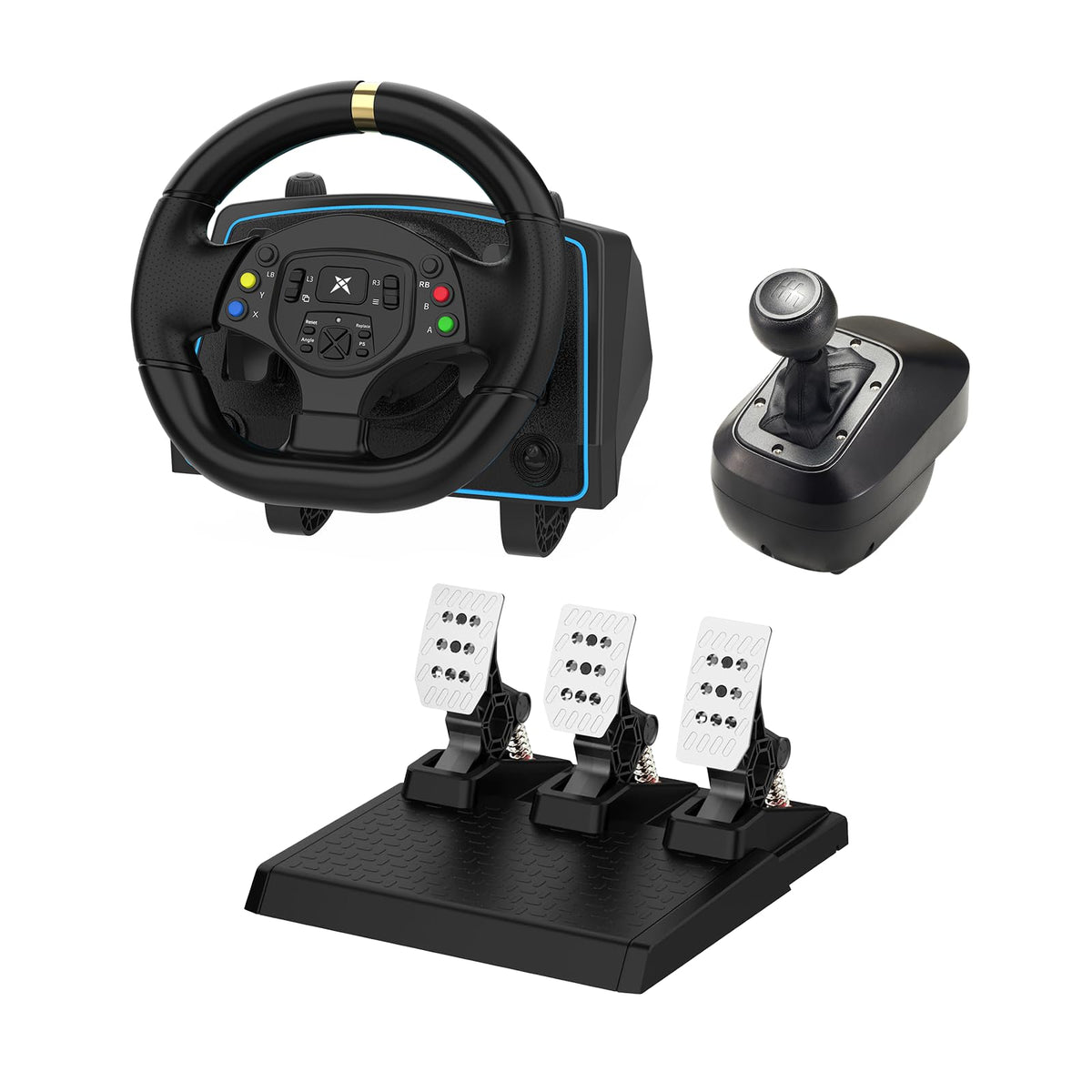 DOYO Racing Wheel, 1080 Car Sim Gaming Steering Wheel with Pedal and Shifter, Vibration Feedback, Paddle Shifters, Gaming Steeri