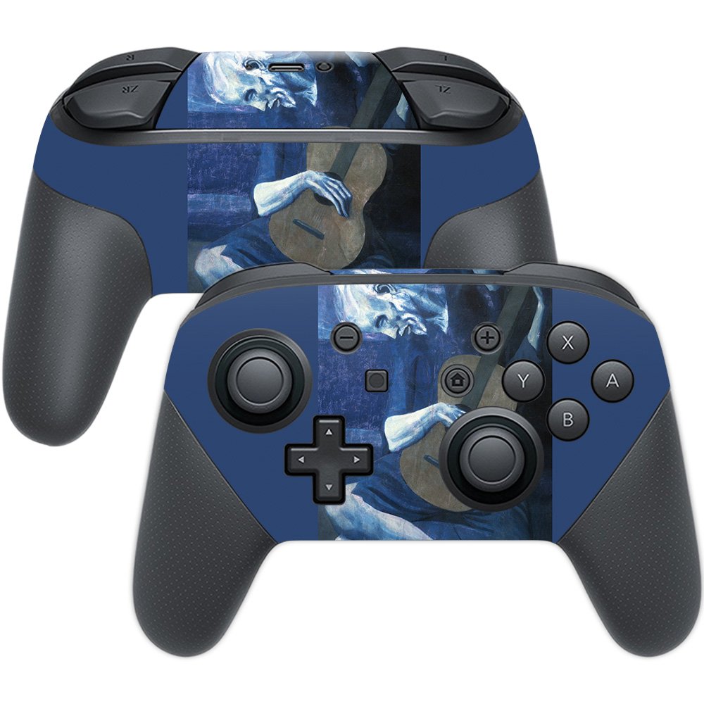 MightySkins Skin Compatible with Nintendo Switch Pro Controller - Old Guitarist | Protective, Durable, and Unique Vinyl Decal wr