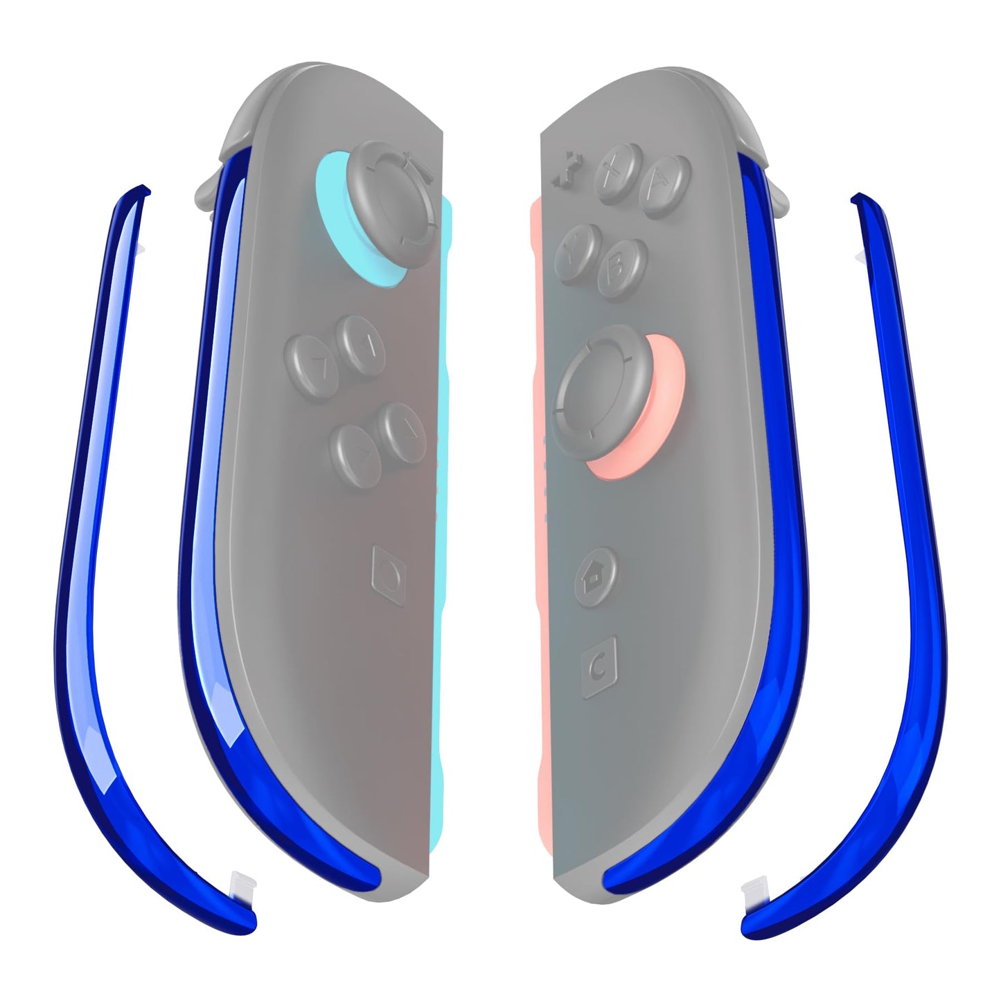 eXtremeRate Replacement Decorative Strips for Joycon 2 Custom DIY Decoration Strip Side Housing Trim Shell with Prying Stick for Nintendo Switch 2 Controller - Chrome Blue