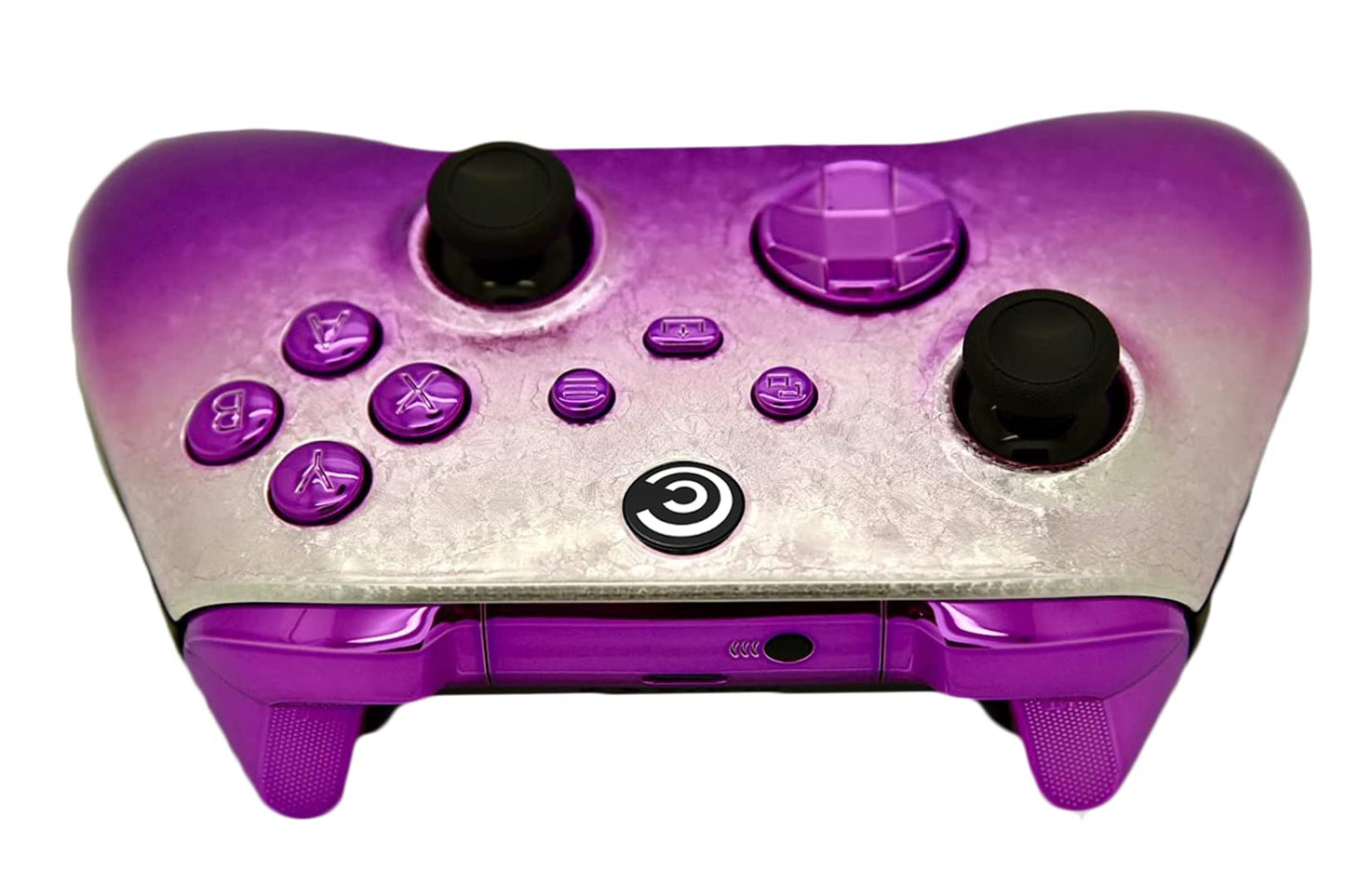 Custom Controllerzz Wireless Controller for Xbox & PC - Icy Pink with Purple Chrome Inserts