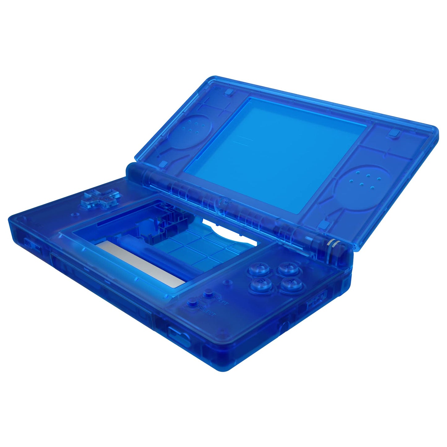 eXtremeRate Clear Blue Replacement Full Housing Shell for Nintendo DS Lite Custom Handheld Console Case Cover with Buttons Screen Lens for Nintendo DS Lite NDSL - Console NOT Included