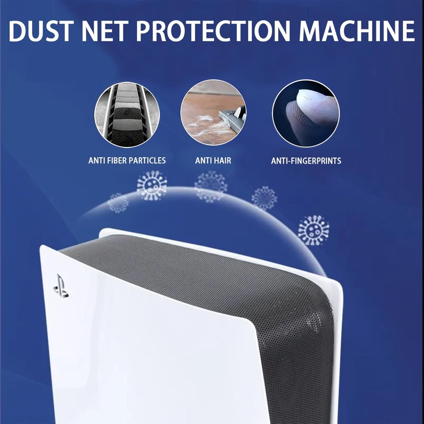 AJKTHGE Dust Cover Net for PS5 Pro - Full Black, Anti-Dust, Heatsink Barrier, Compatible with Optical & Digital Versions