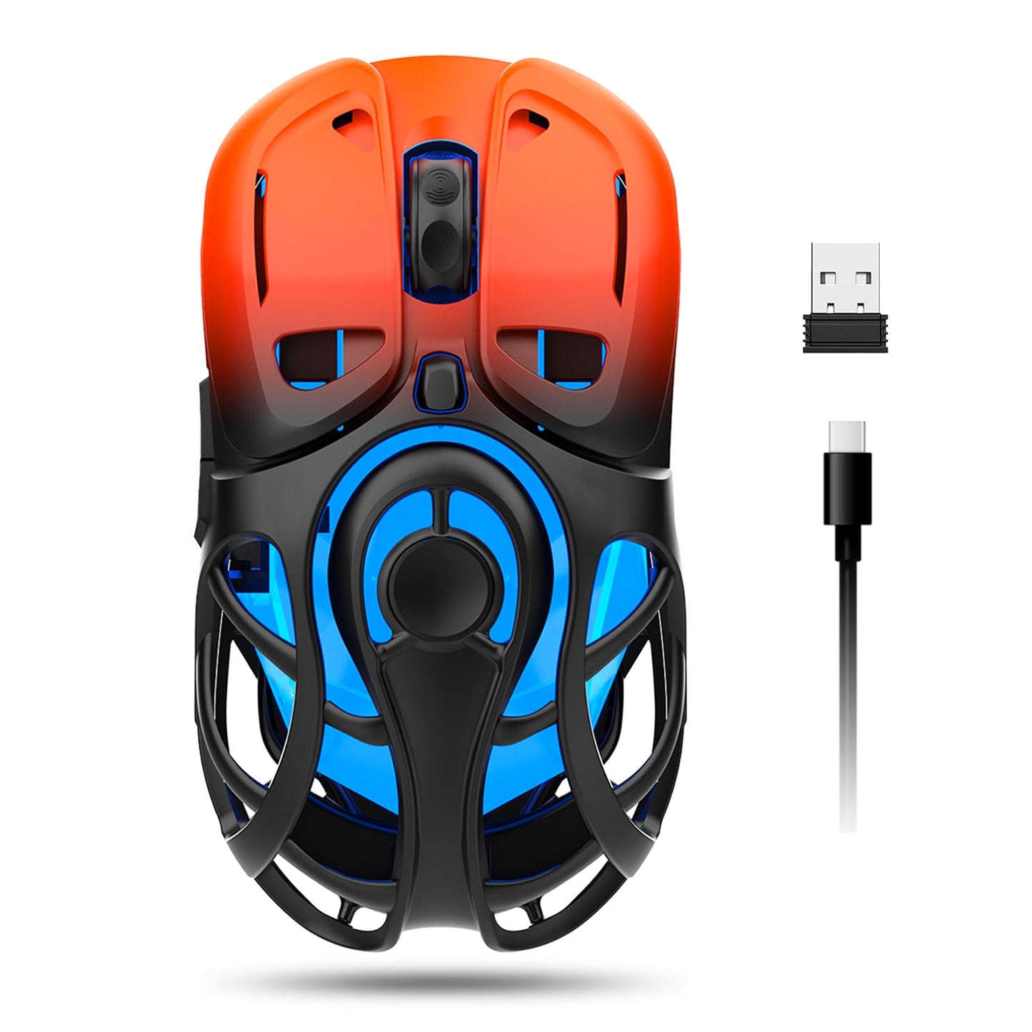 Wireless Gaming Mouse Up to 10K DPI, Tri-Mode 2.4G/BT5.0/USB-C Wireless Mouse, 7 Programmable Buttons, RGB Backlit, Rechargeable