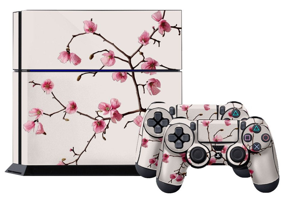 247 Skins Graphics kit Sticker Decal Compatible with PS4 PlayStation 4 and Dualshock Controllers - Cherry Blossoms