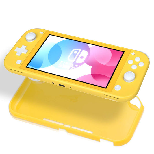 ECHZOVE TPU Case for Switch Lite - Protective Cover with Tempered Glass Screen Protector, Yellow