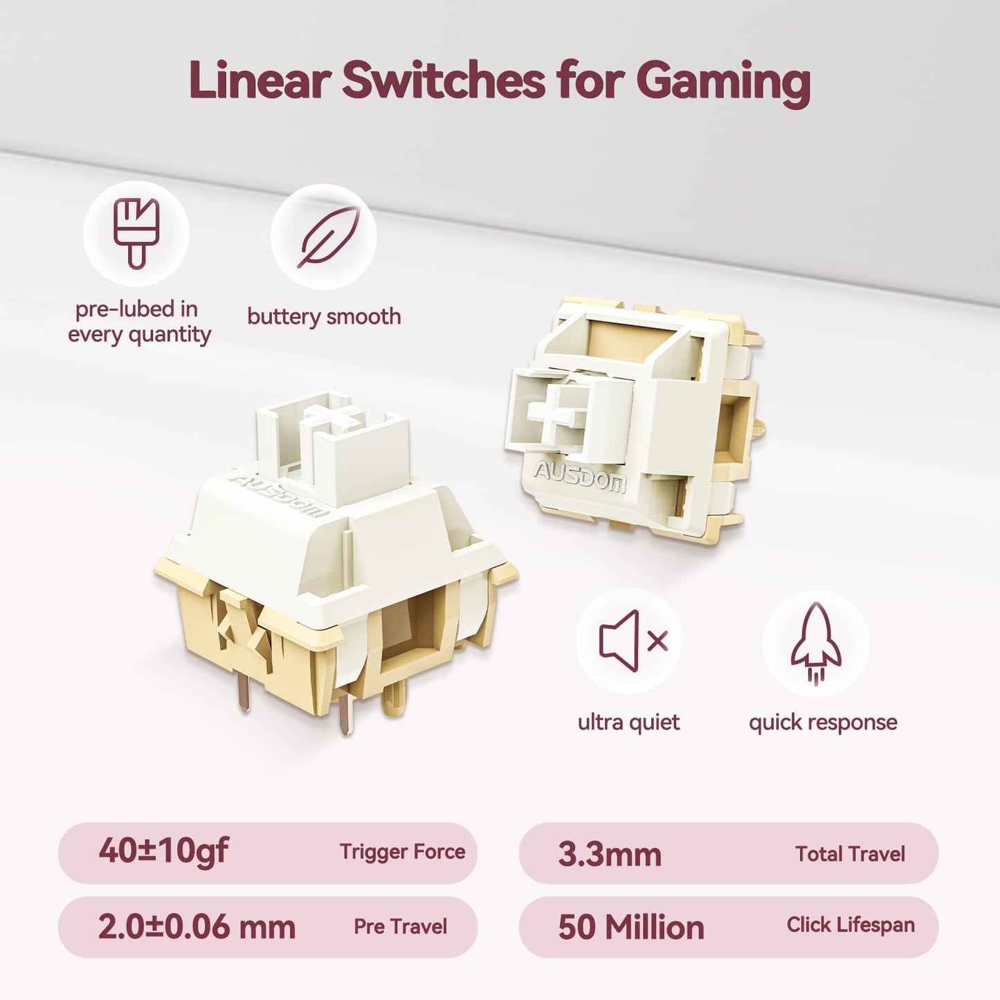 AUSDOM 98Pro Wireless Mechanical Keyboard, Tri-Mode BT/2.4GHz/USB-C, Gasket Structure, Black&Pink, 97 Keys, Linear Switches