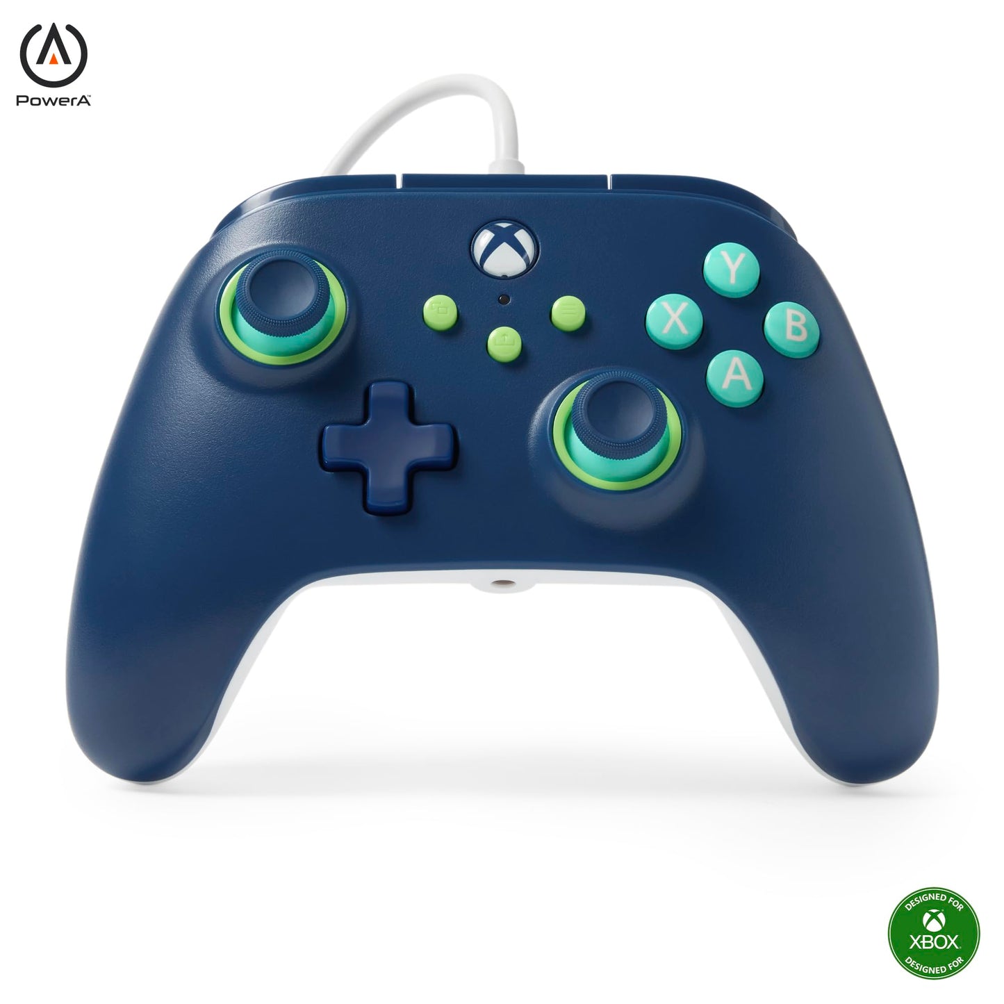 PowerA Wired Controller for Xbox Series X|S - Mariner Blue gamepad video game/gaming controller works with Xbox One Officially Licensed