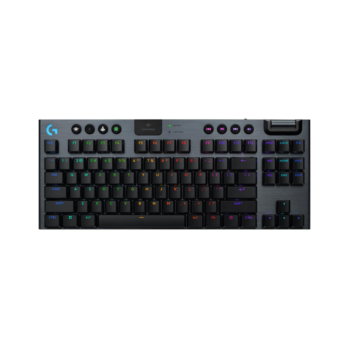 Logitech G915 X Lightspeed TKL Low-Profile Wireless Gaming Keyboard Double-Shot PBT Keycaps Fully Programmable Keys RGB Backlighting Sleek Aluminum Finishing GL Red Linear - PC/Mac