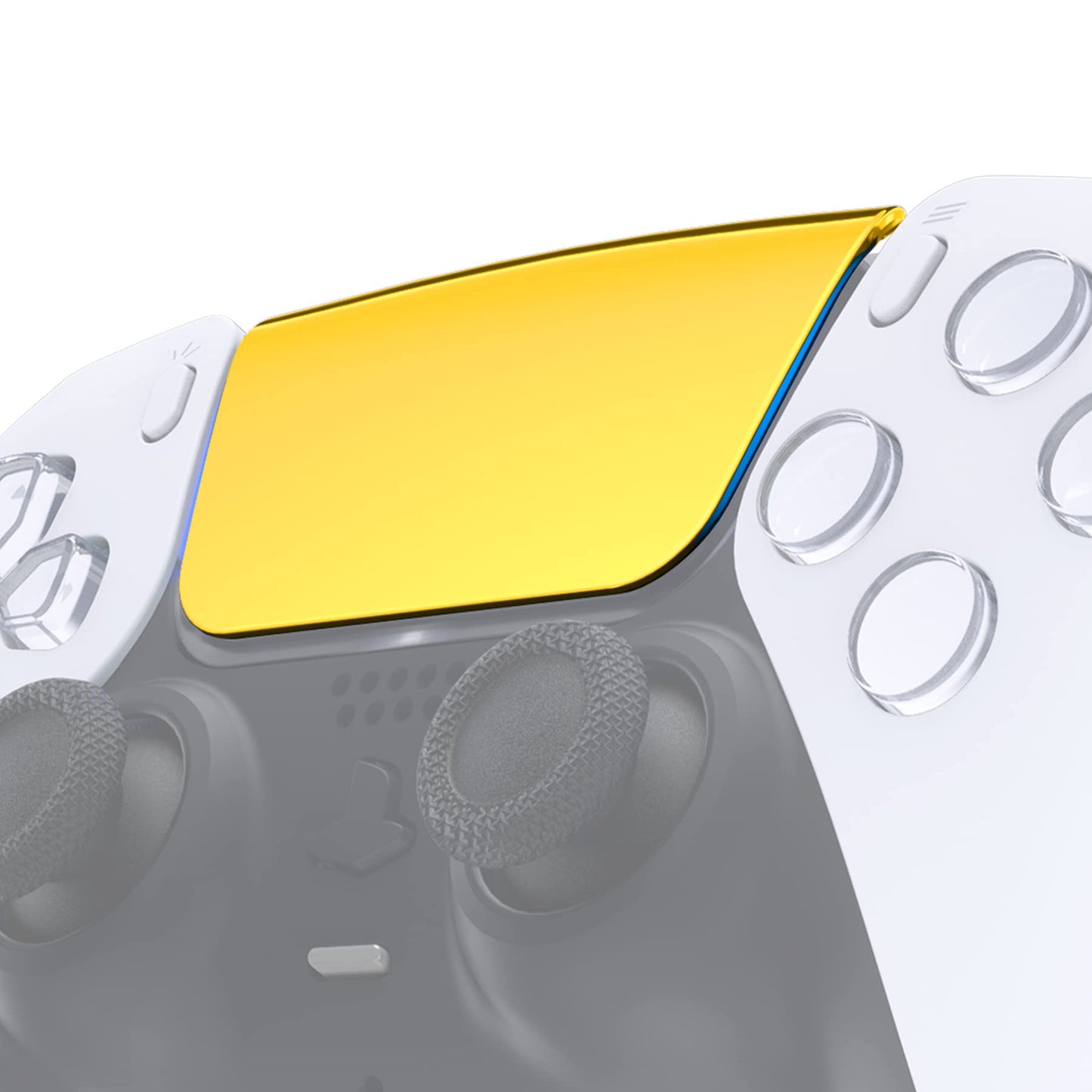eXtremeRate Replacement Touchpad Cover Compatible with ps5 Controller BDM-010 020 030 040 050 060 Models Custom Glossy Chrome Gold Touch Pad Repair Part Compatible with ps5
