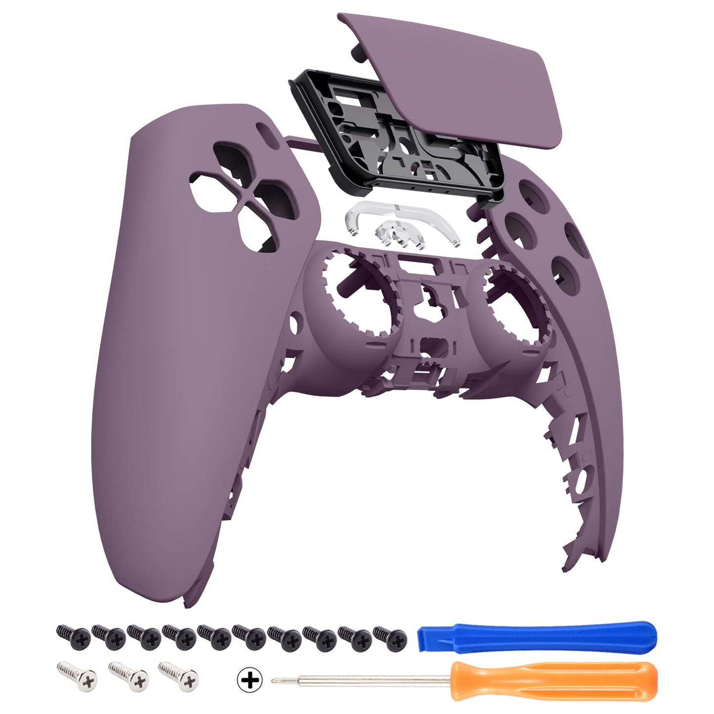 eXtremeRate Dark Grayish Violet Touchpad Front Top Shell Compatible with ps5 Controller BDM-010 020 030 040 050 DIY Replacement Shell Custom Touch Pad Cover Compatible with ps5 Controller