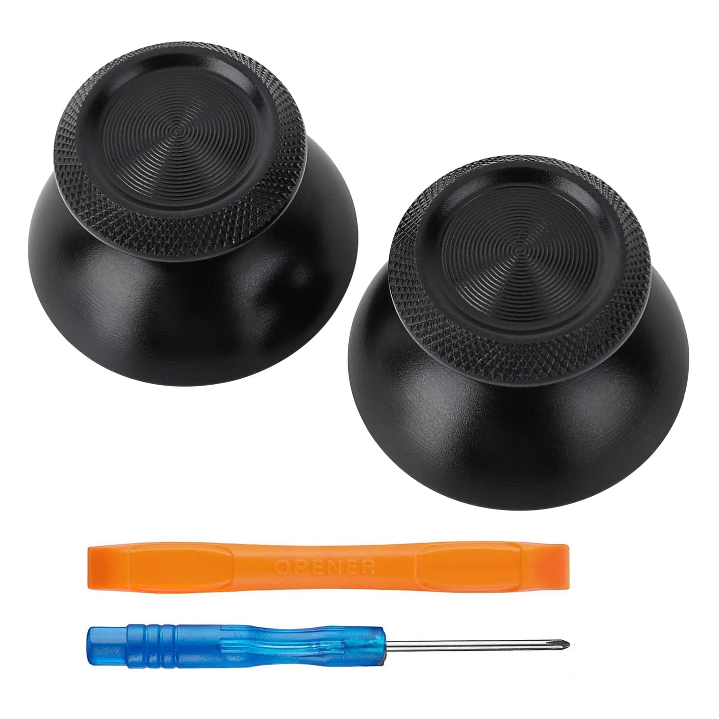 TOMSIN Metal Thumbsticks Replacement Kit for PS5 Controller - Aluminum Joysticks Accessories Compatible with PlayStation 5 Controller (Black)