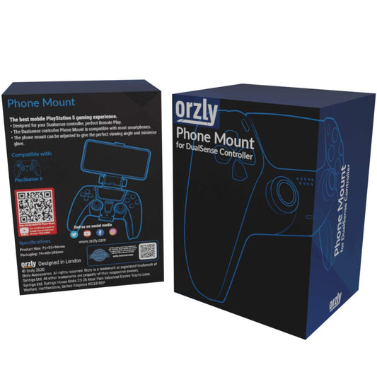 Orzly PS5 Controller Mobile Gaming Clip - Adjustable Phone Holder for DualSense Controller - Black - Model 2ORZPS5CLIP