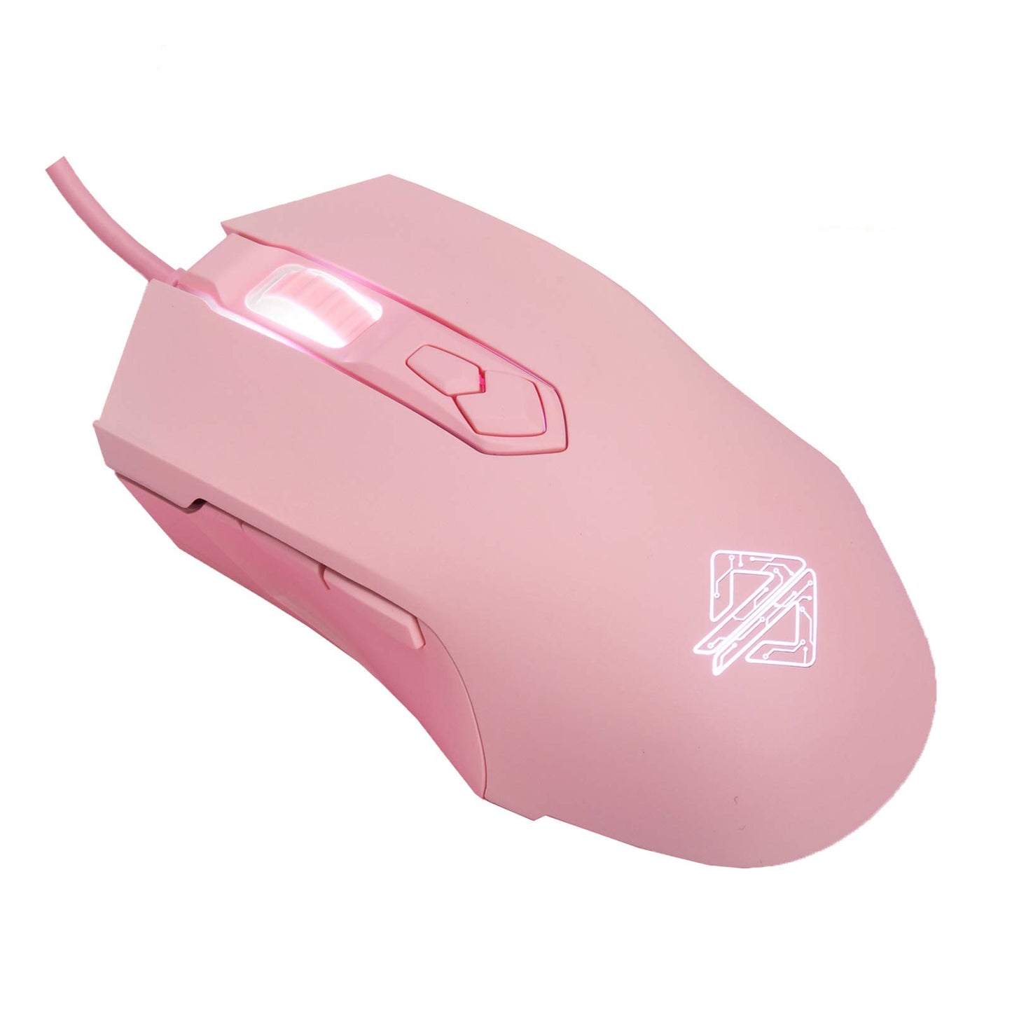 Lomiluskr AJ52 RGB Wired Gaming Mouse 7 Programmable Buttons Computer Mice with RGB Lighting 200-4800 DPI Adjustable for PC/Laptop (Pink)