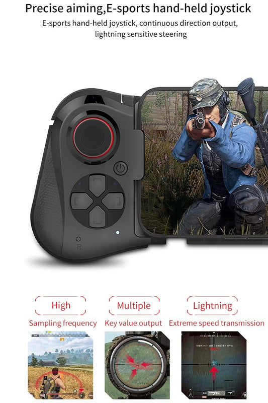 Megadream Mobile Gaming Controller - Wireless Gamepad for iPhone, Android, PC - Black - 18+ Hour Battery Life - Compatible with COD Mobile, Apex Legends